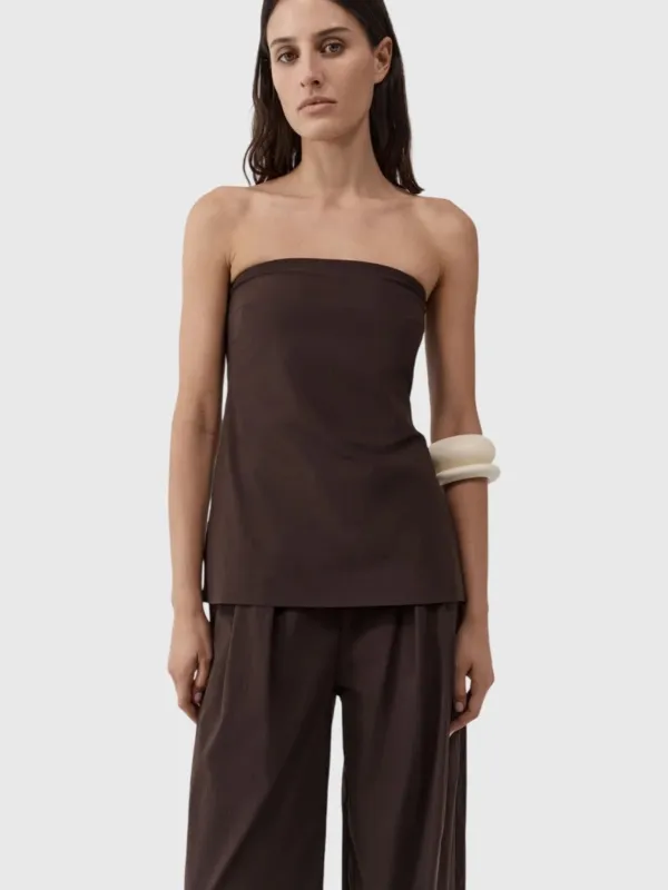 St. Agni Women's Strapless Rouleau Tie Top made by St. Agni