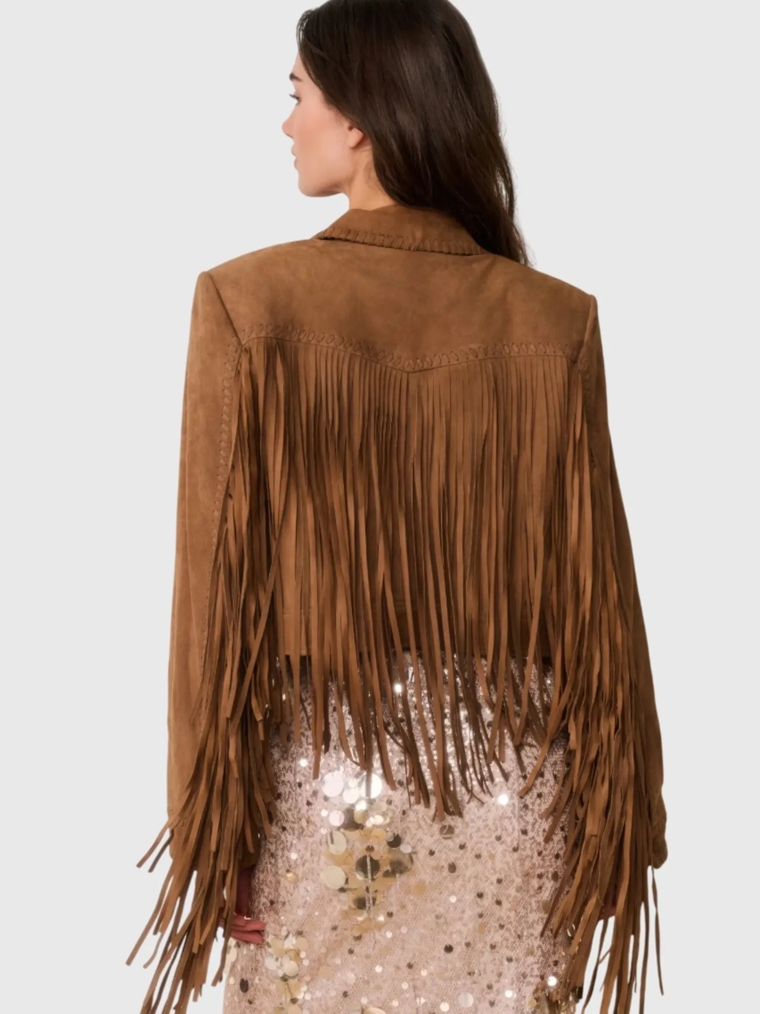 LoveShackFancy Women's Maelis Suede Fringe Jacket sold by Saint Bernard product image thumbnail 2
