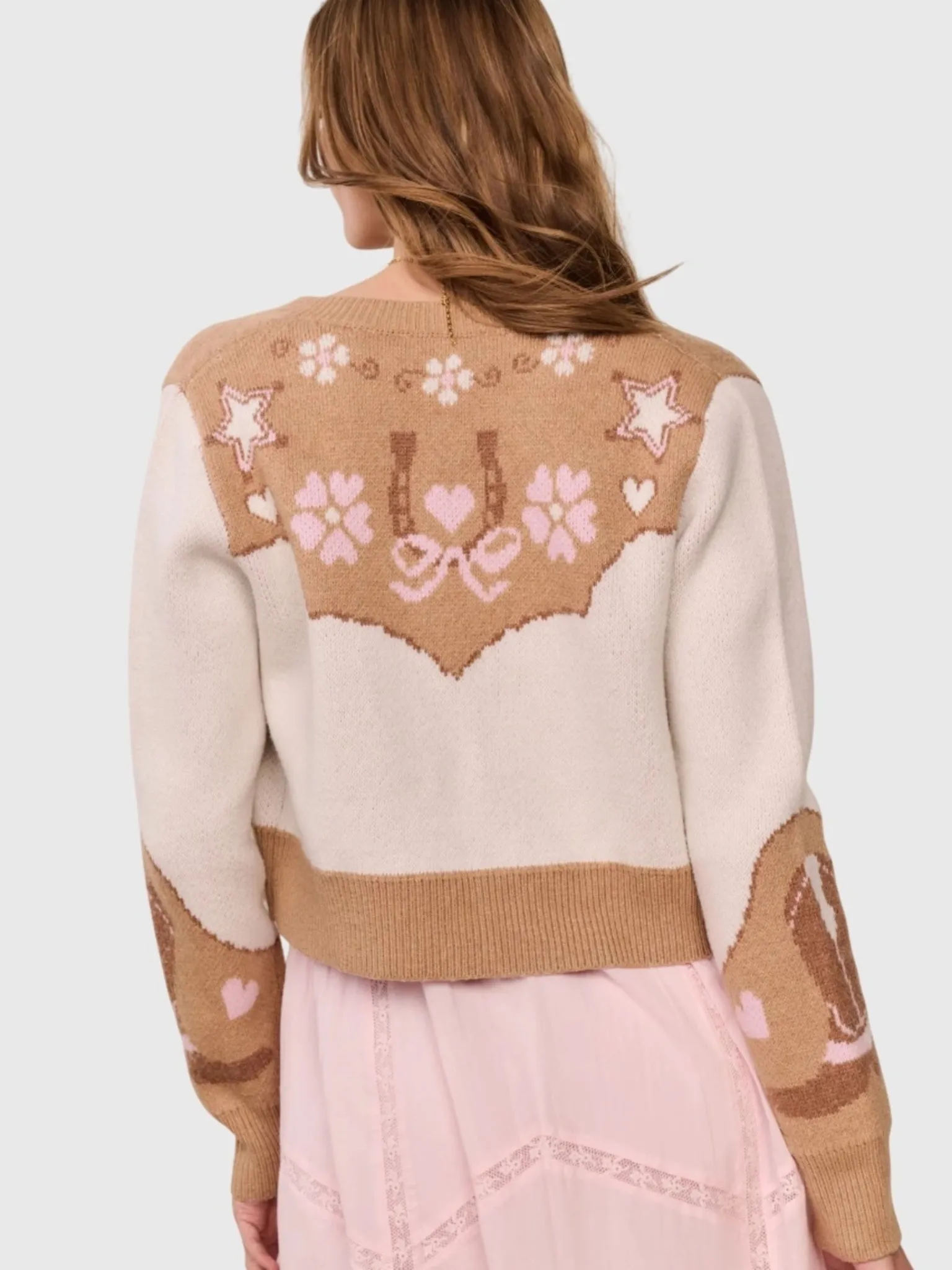 LoveShackFancy Women's Leyah Wool-Blend Saddle Up Cardigan sold by Saint Bernard product image thumbnail 2