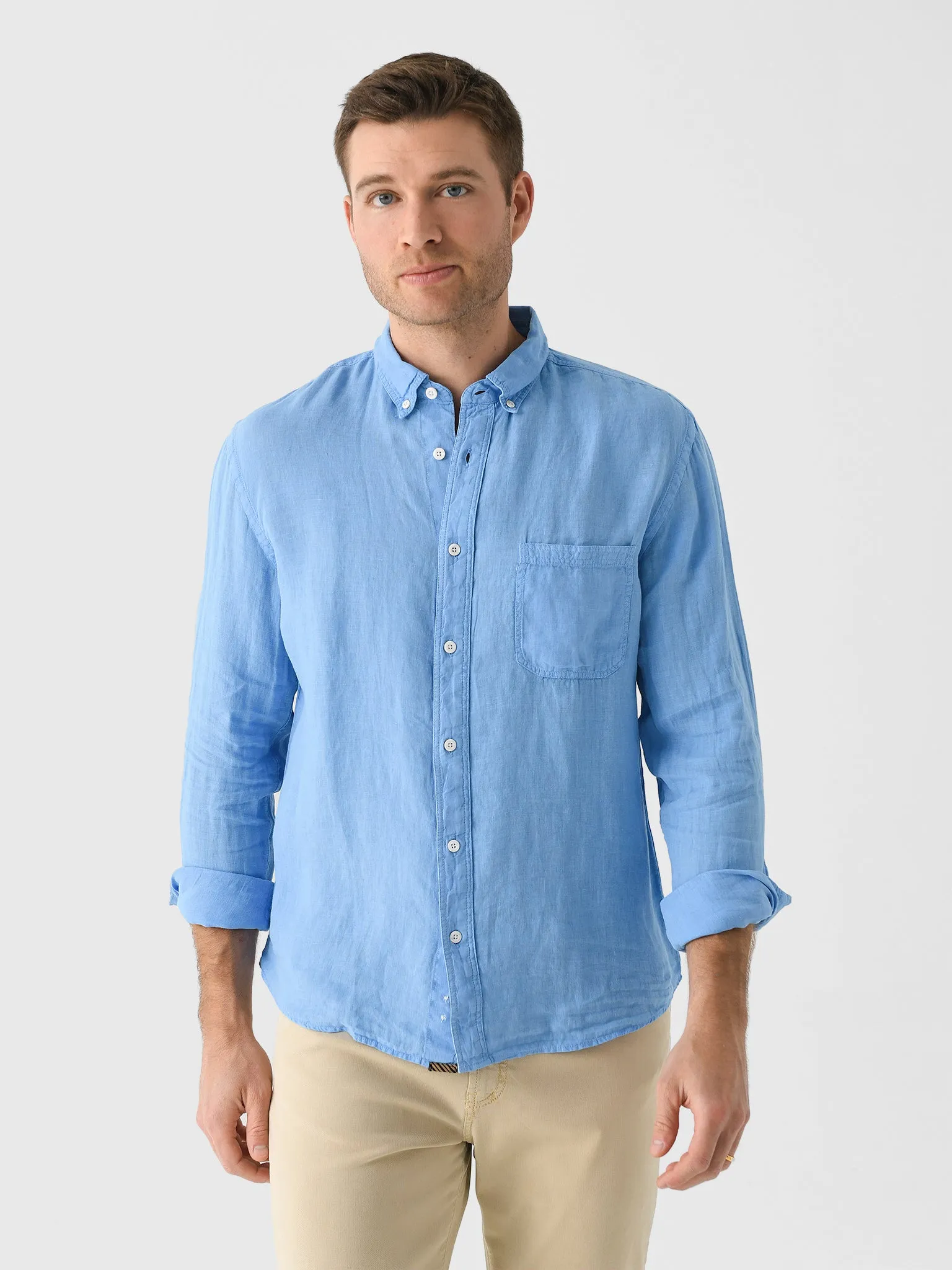 Billy Reid Men's Tuscumbia Linen Shirt sold by Saint Bernard