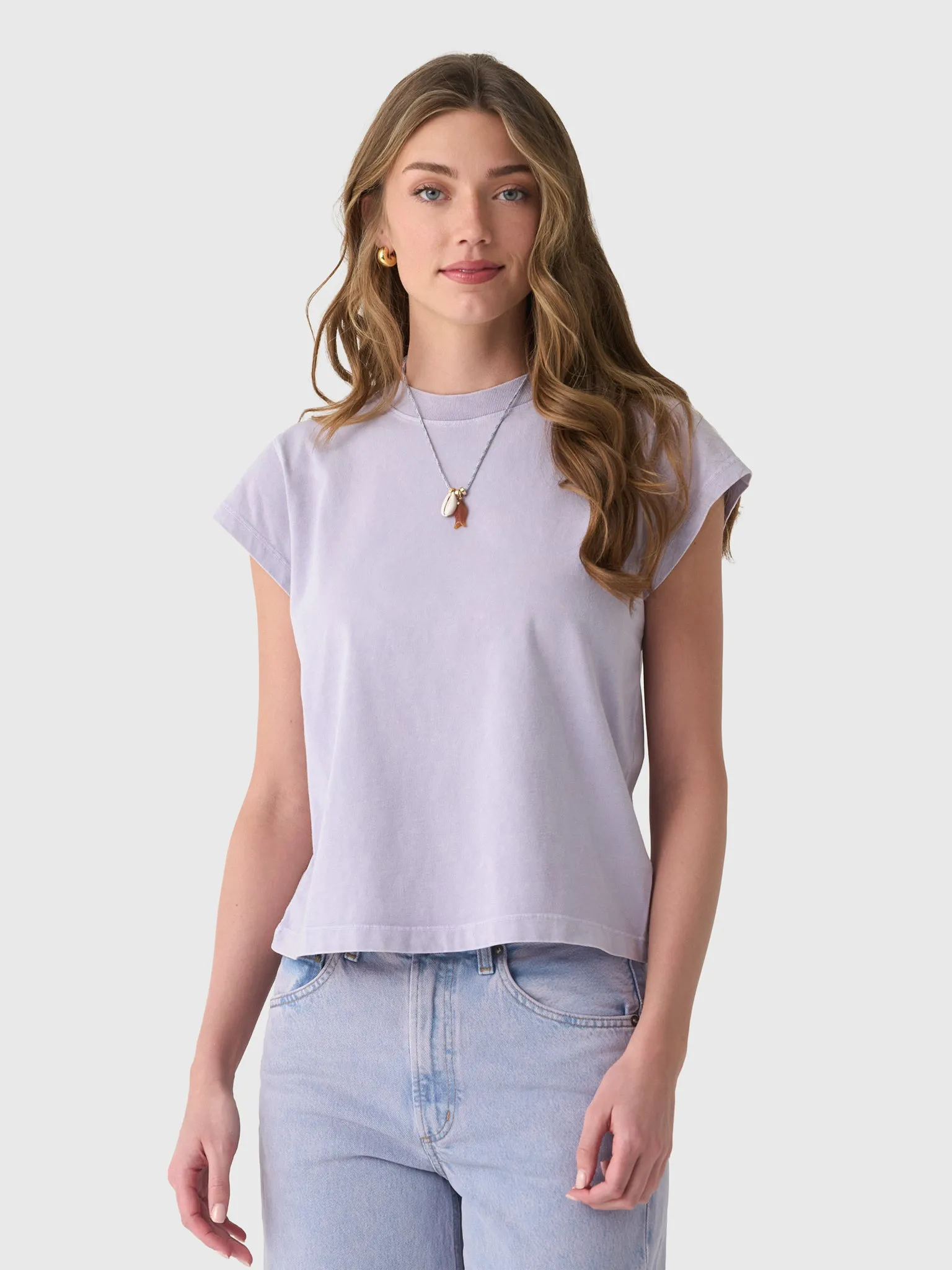 Agolde Women's Long Line Bryce Cap Sleeve Tee sold by Saint Bernard