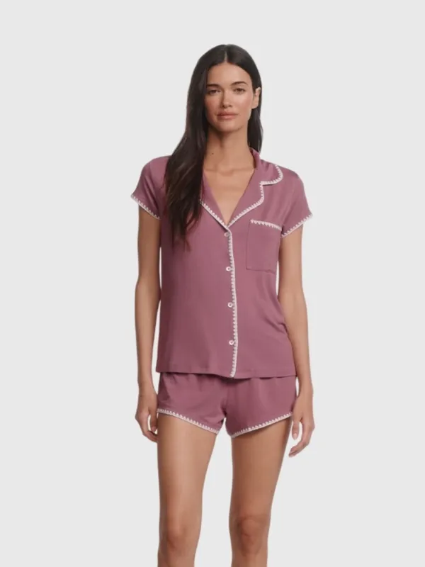 Eberjey Women's Frida Whipstitch Short Pajama Set made by Eberjey