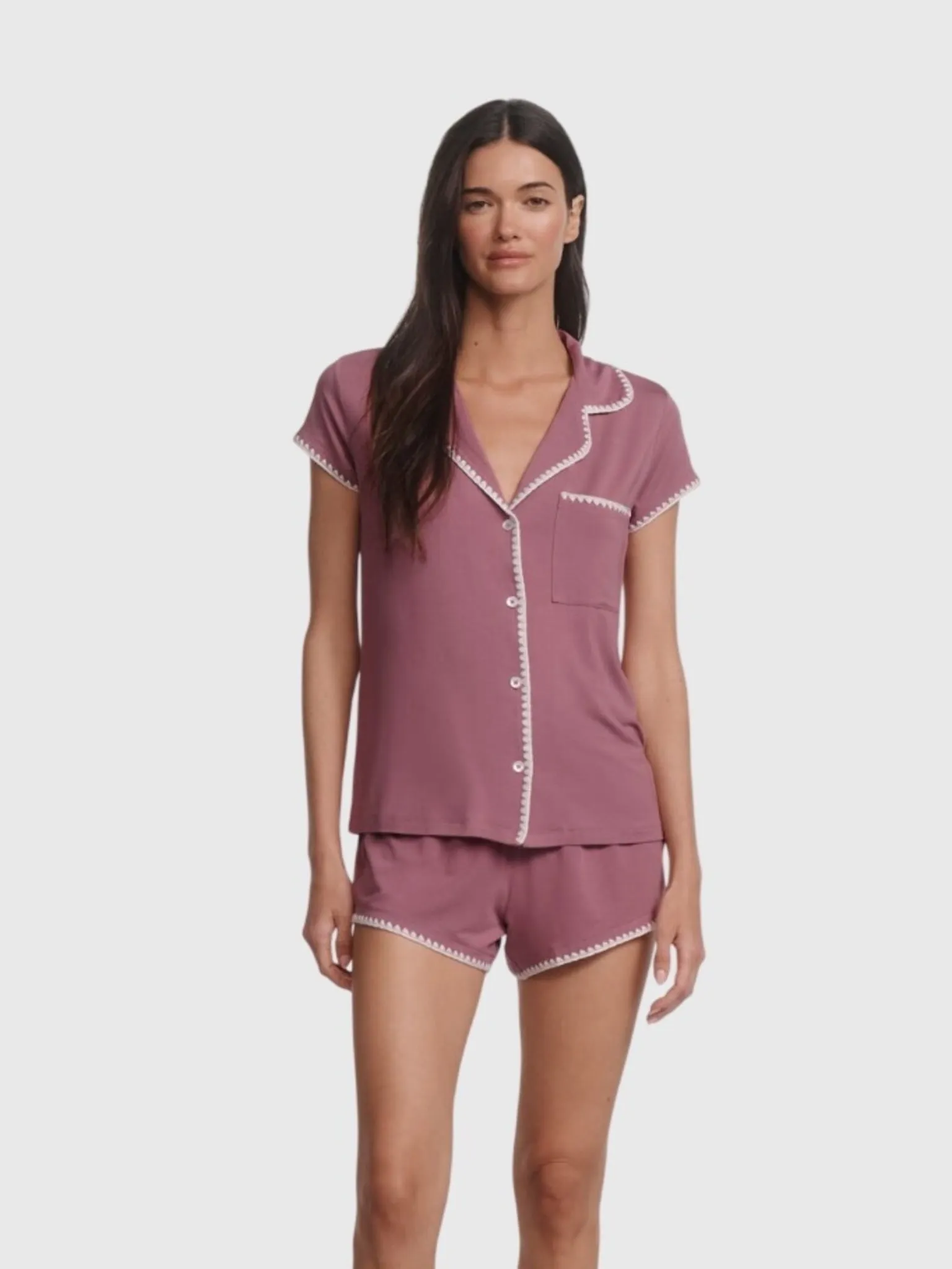 Eberjey Women's Frida Whipstitch Short Pajama Set sold by Saint Bernard