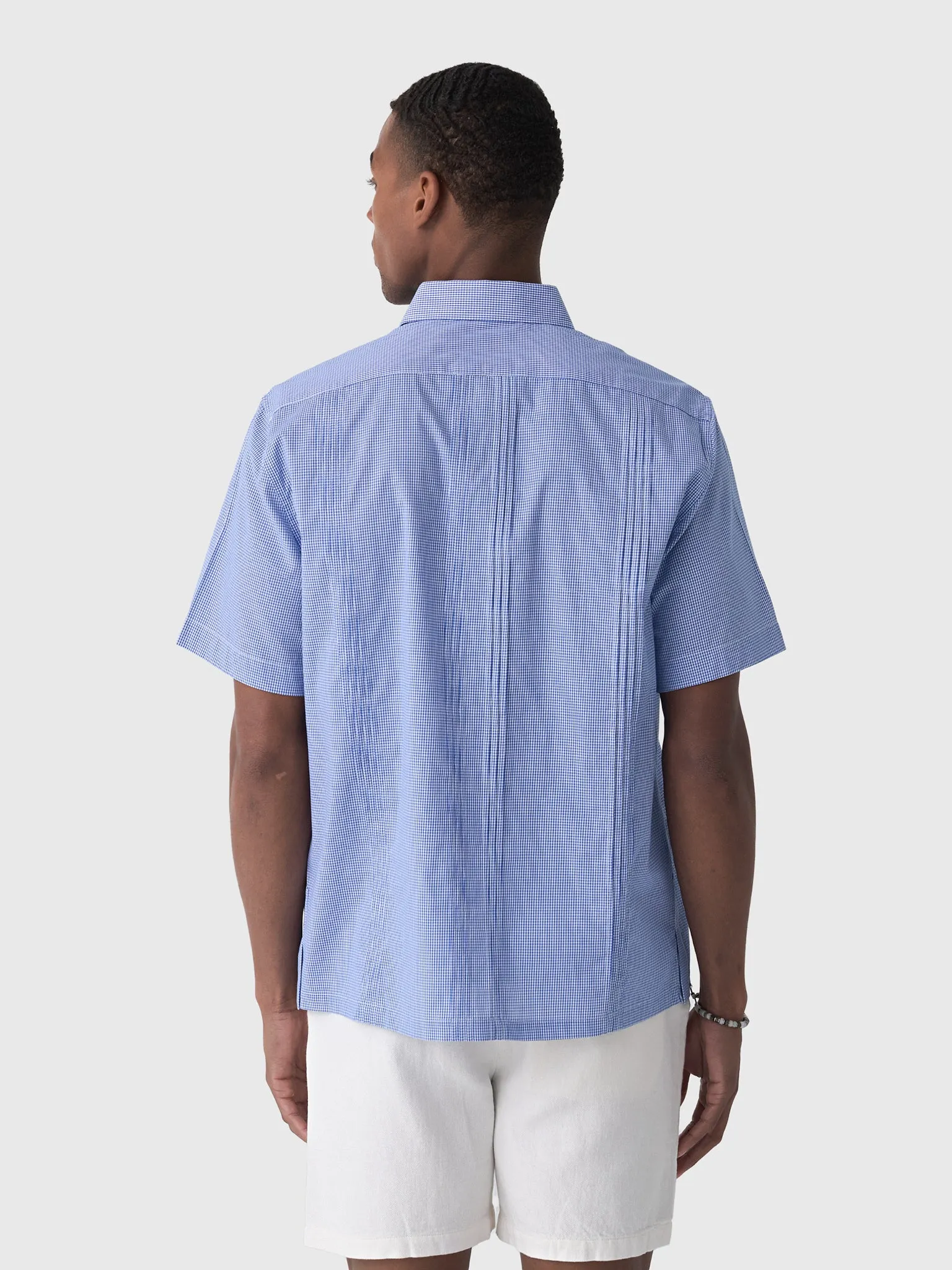 Centuria Men's Short Sleeve Cotton Gingham Guayabera Shirt sold by Saint Bernard product image thumbnail 4