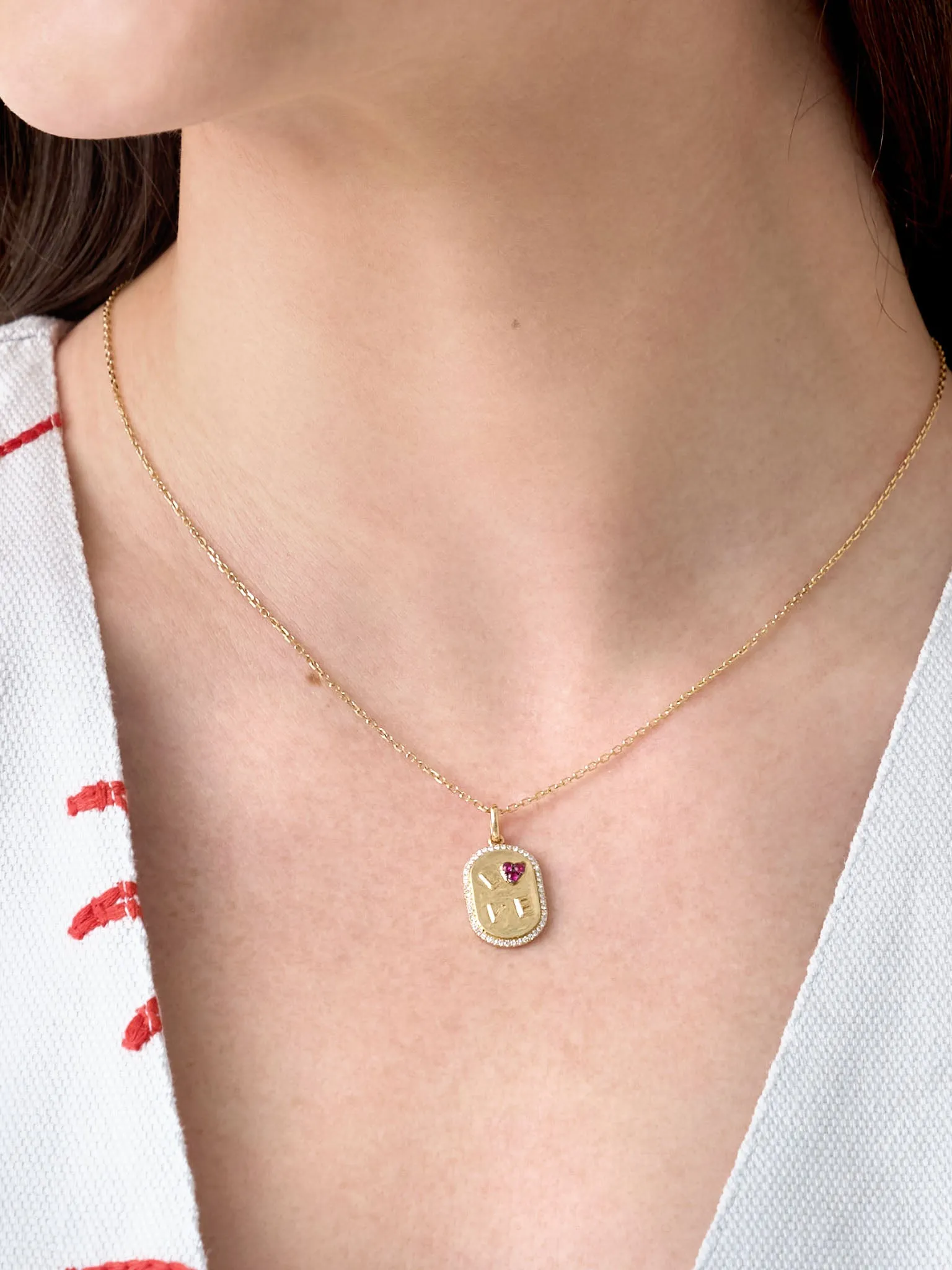 Francie B. Diamond Love Dog Tag Necklace sold by Saint Bernard product image thumbnail 2
