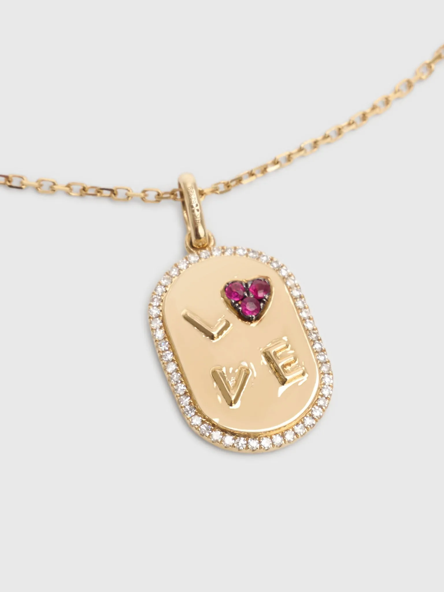 Francie B. Diamond Love Dog Tag Necklace sold by Saint Bernard
