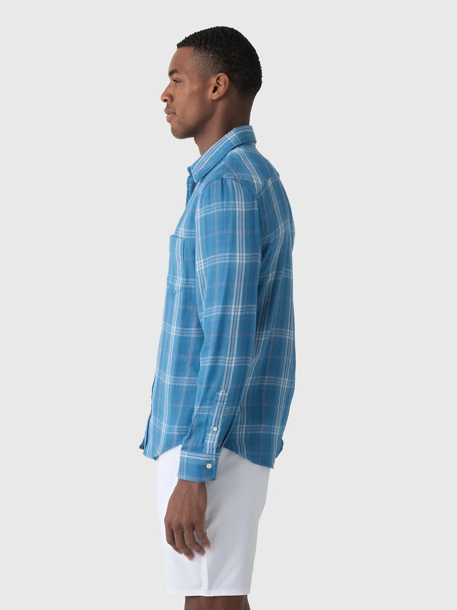 Billy Reid Men's Double Face Plaid Cypress Shirt sold by Saint Bernard product image thumbnail 3