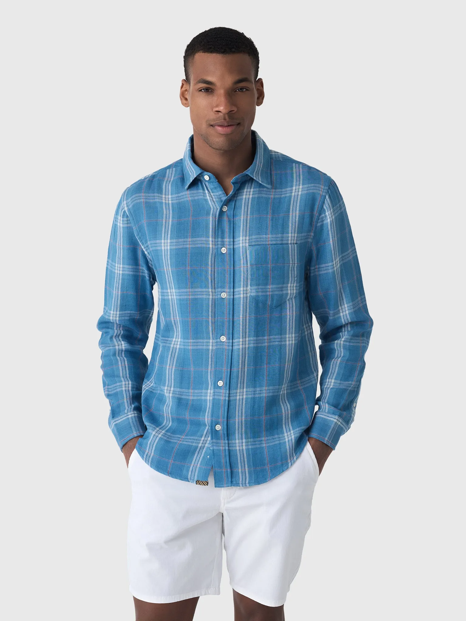 Billy Reid Men's Double Face Plaid Cypress Shirt sold by Saint Bernard