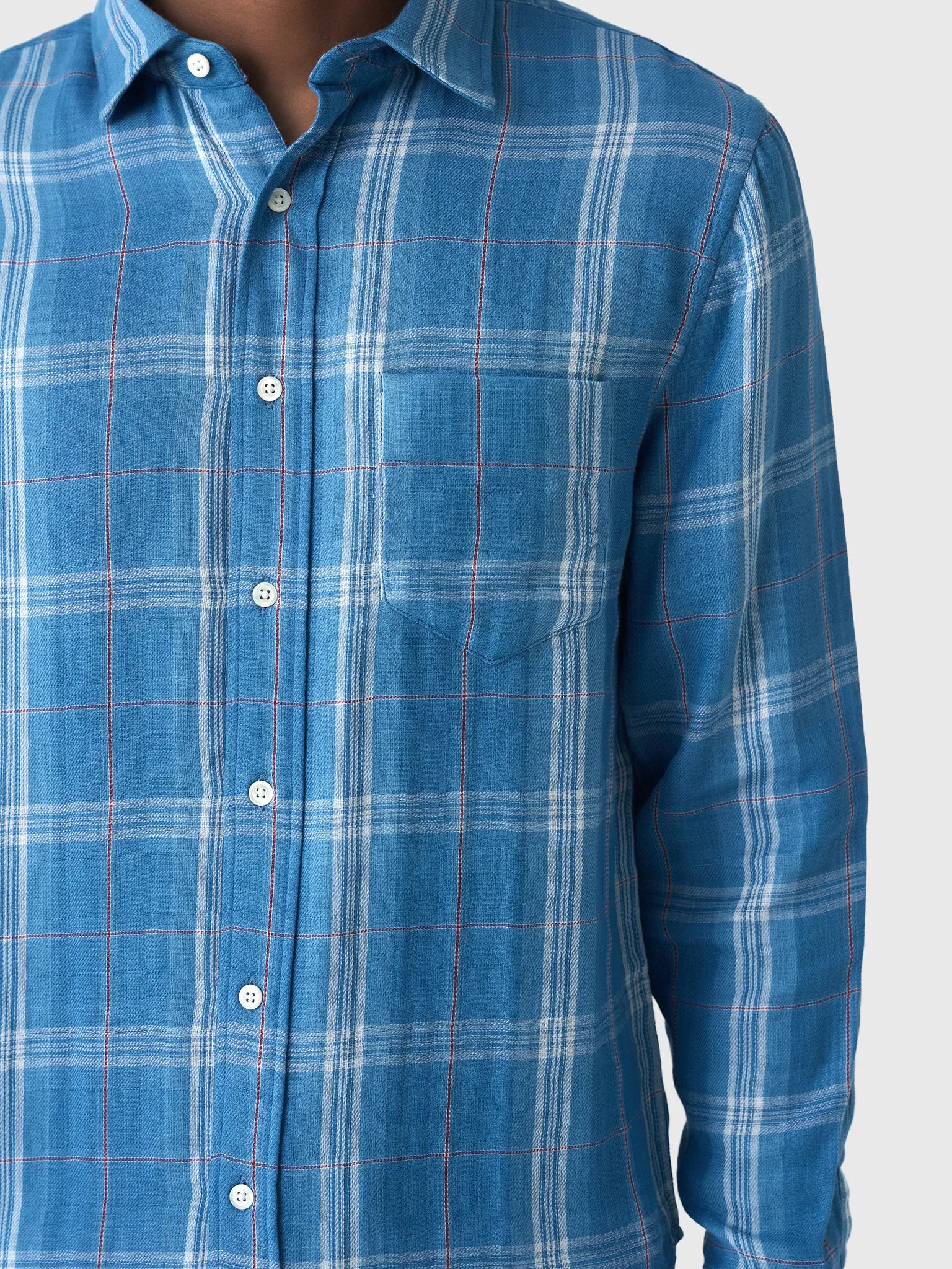 Billy Reid Men's Double Face Plaid Cypress Shirt sold by Saint Bernard product image thumbnail 5