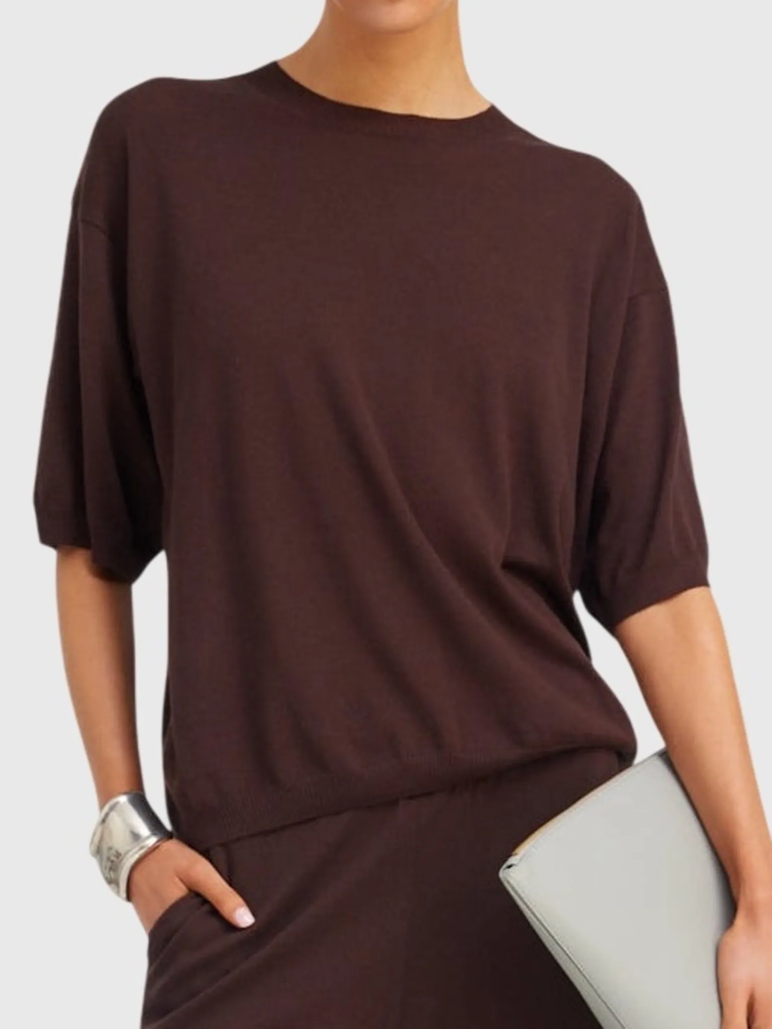 SPRWMN Women's Cashmere Boxy Tee sold by Saint Bernard