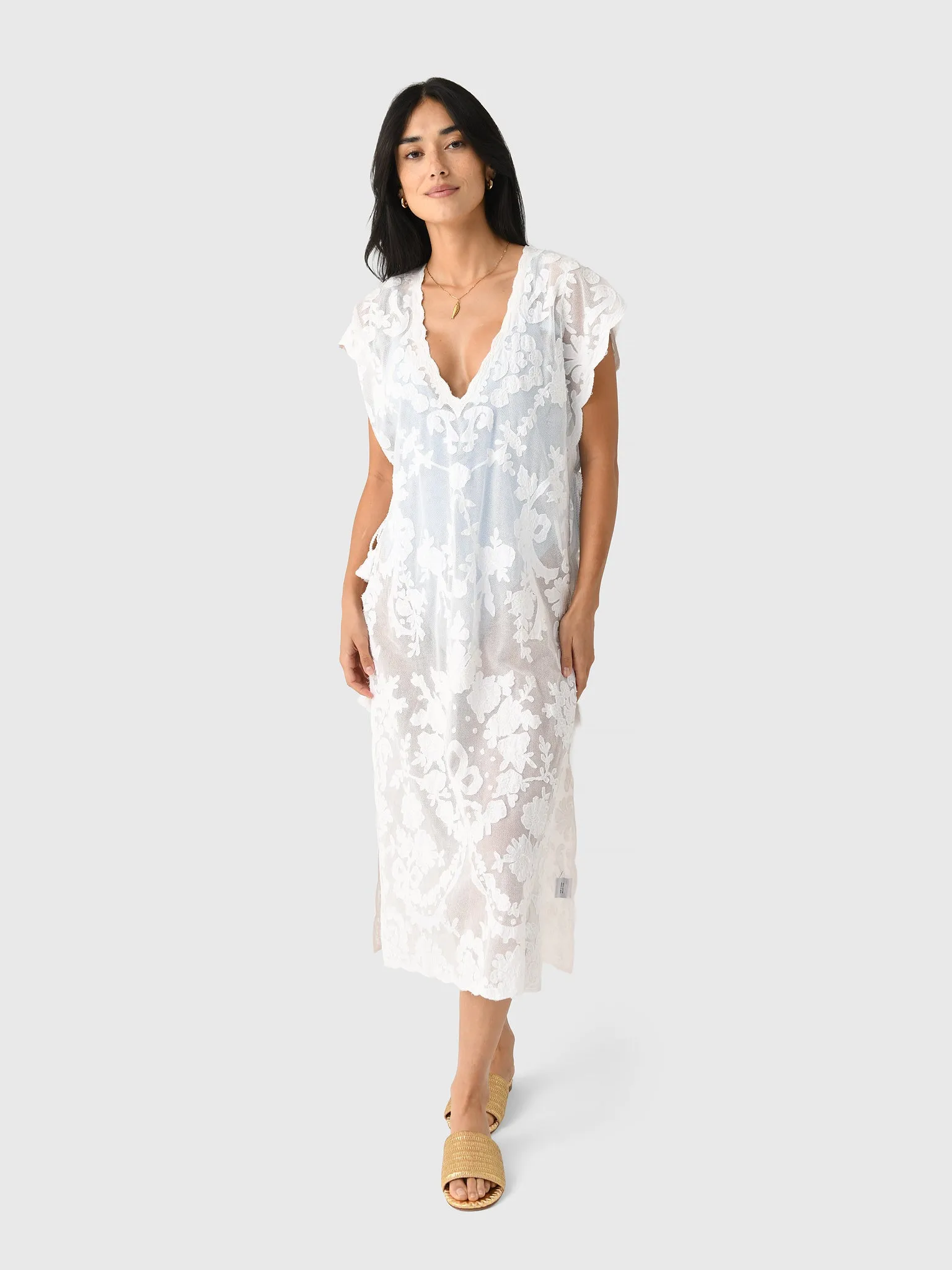 Juliet Dunn Women's Net Narrow Embroidered Poncho sold by Saint Bernard product image thumbnail 2