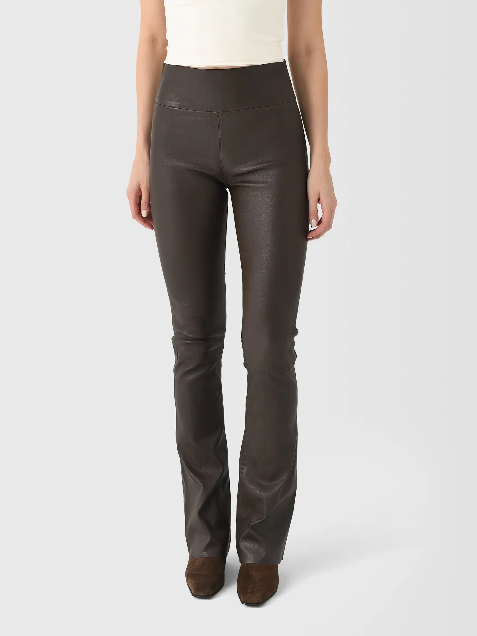 SPRWMN Women's Leather Micro Flare Pant sold by Saint Bernard product image thumbnail 2