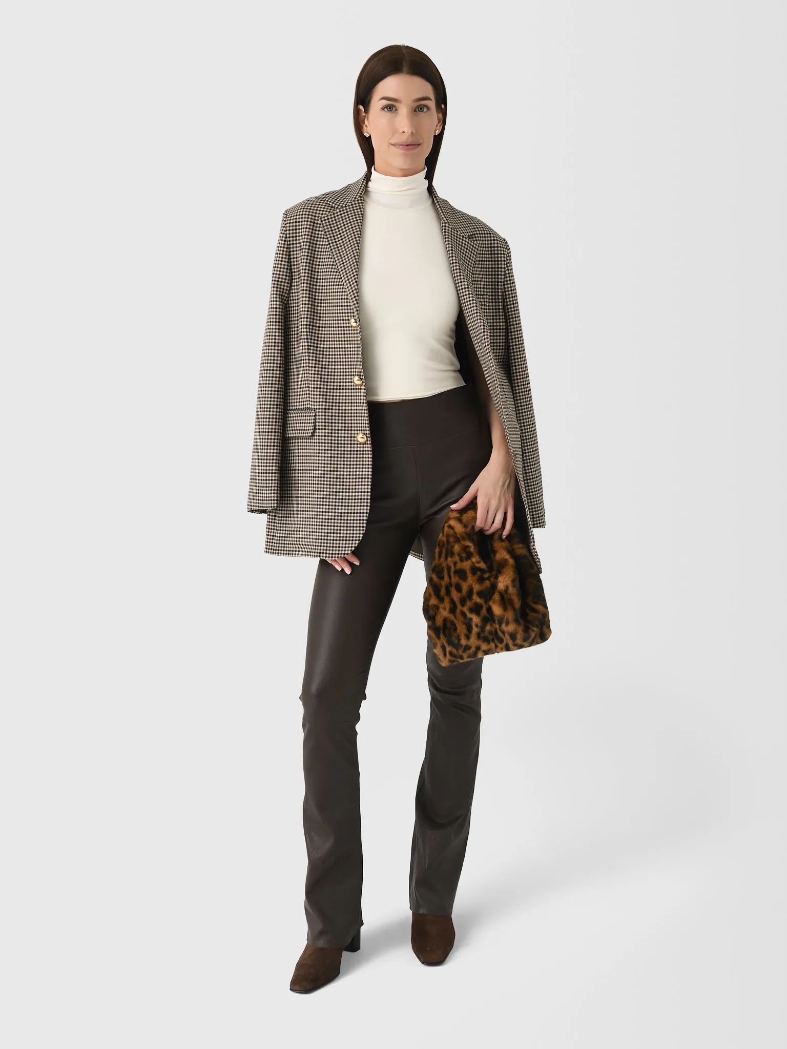 SPRWMN Women's Leather Micro Flare Pant sold by Saint Bernard product image thumbnail 3