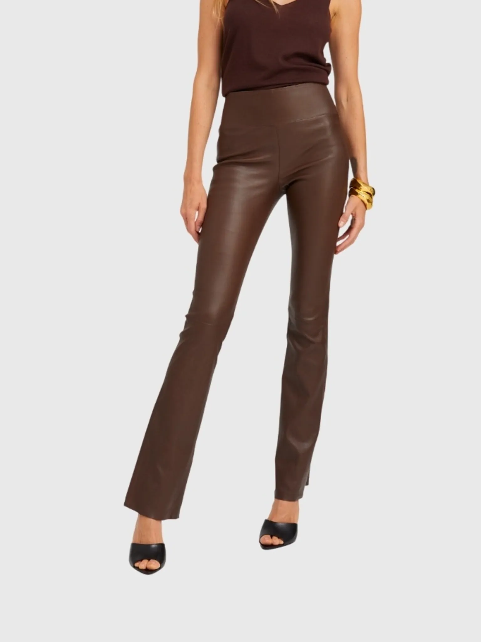 SPRWMN Women's Leather Micro Flare Pant sold by Saint Bernard