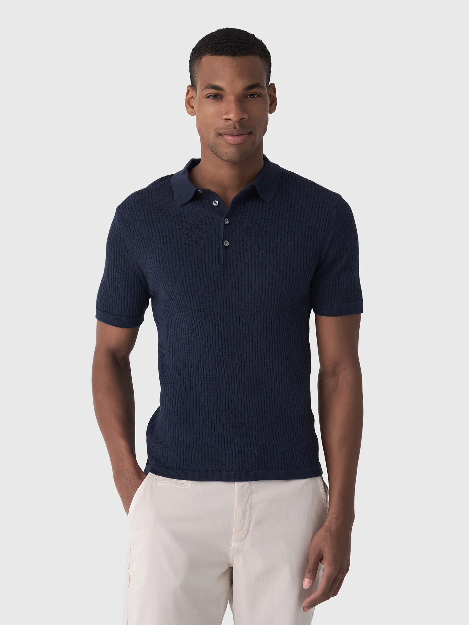 Billy Reid Men's Diamond Sweater Polo sold by Saint Bernard