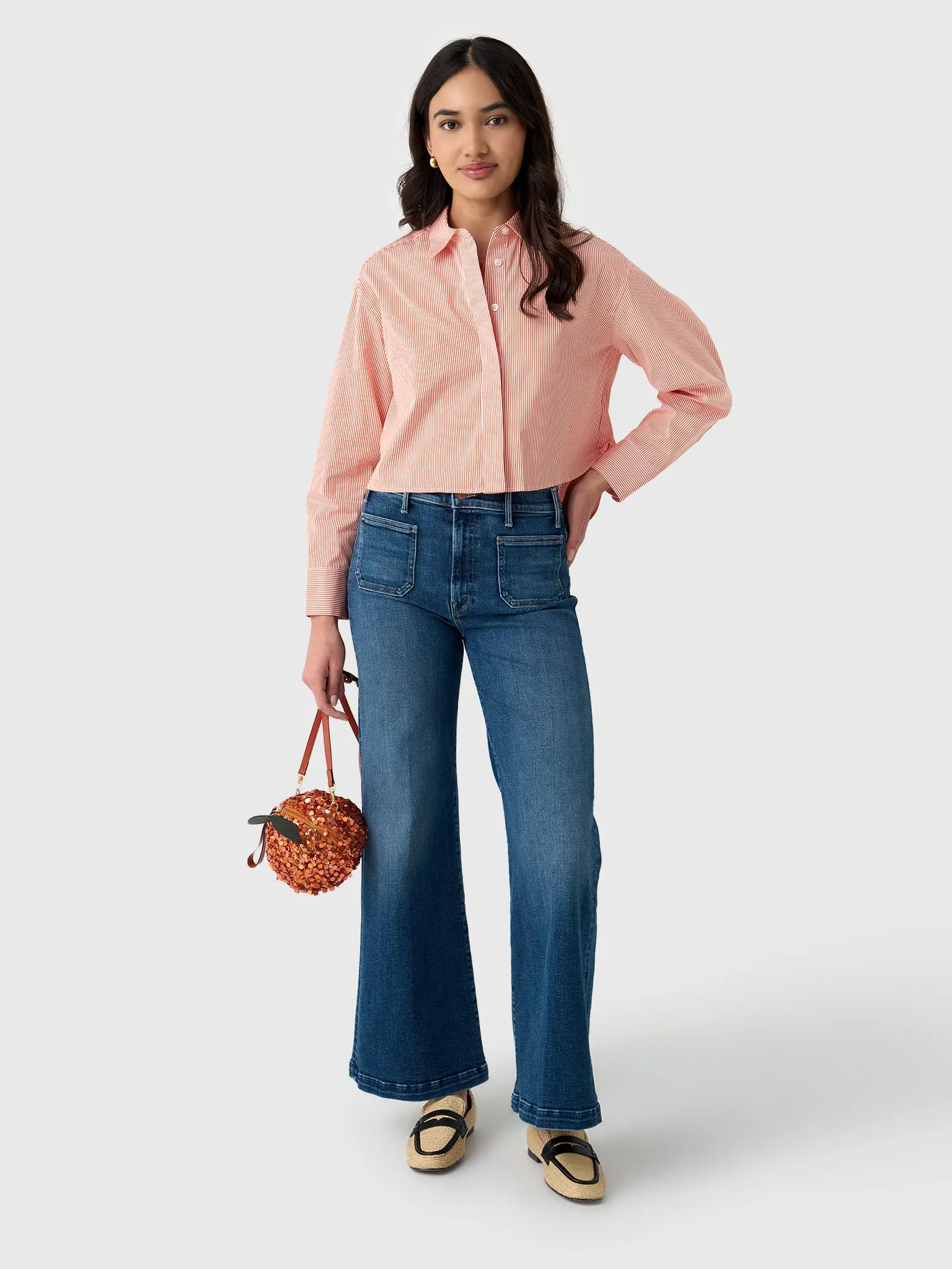 ALC Women's Maude Cropped Cotton Stripe Shirt sold by Saint Bernard product image thumbnail 2