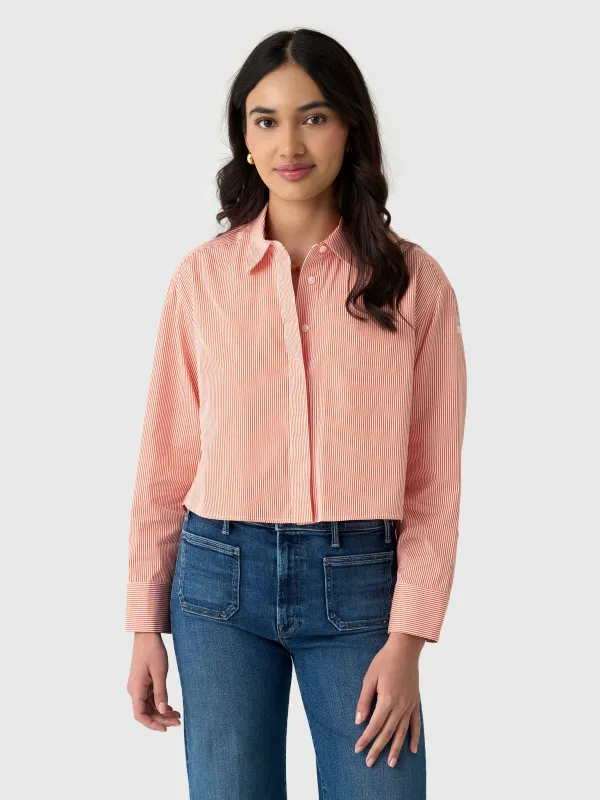 ALC Women's Maude Cropped Cotton Stripe Shirt made by A.L.C.