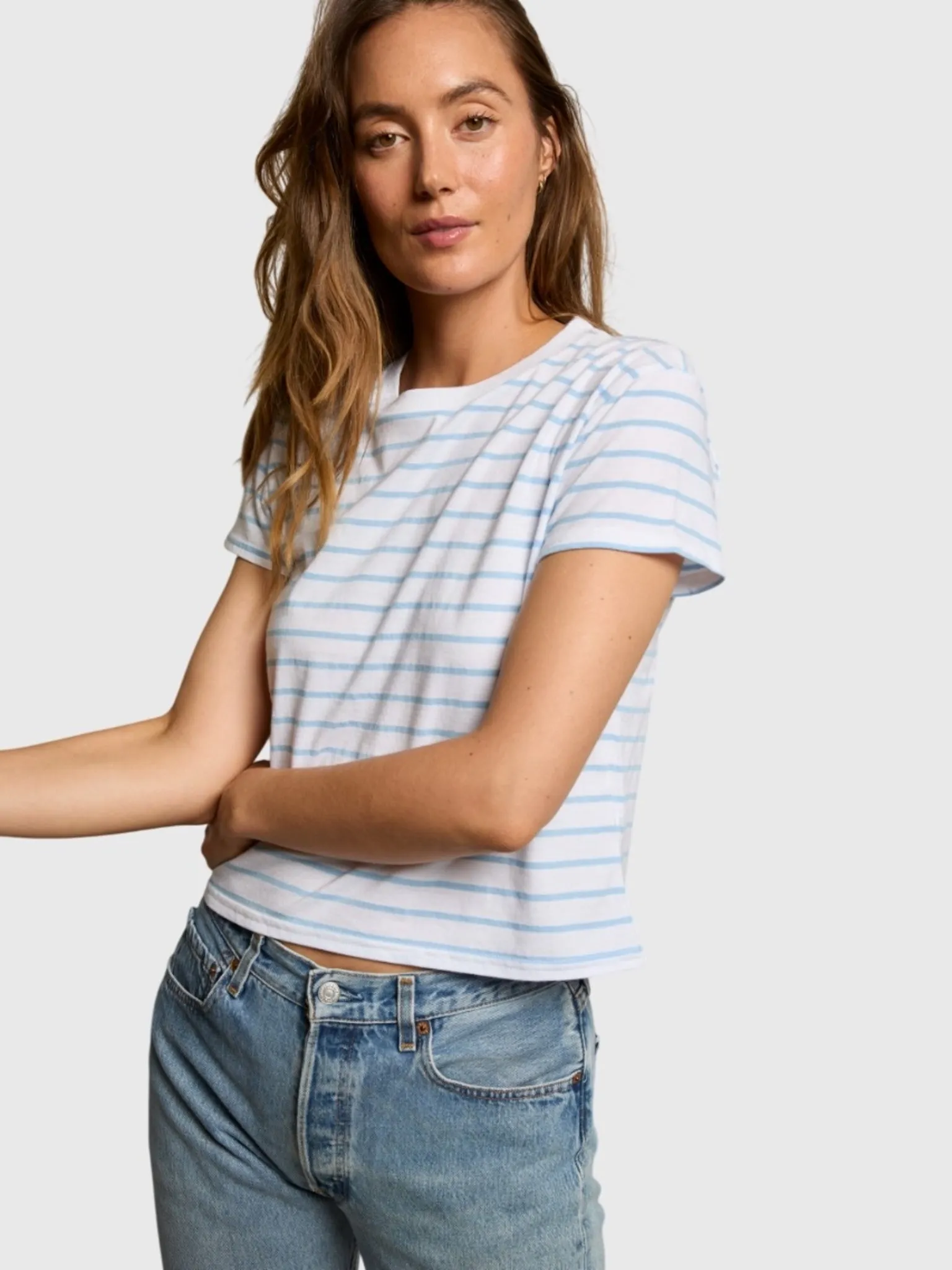 Perfect White Tee Women's Everett Stripe Tee sold by Saint Bernard product image thumbnail 2