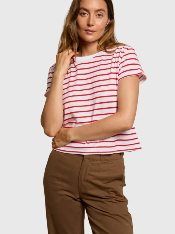 Perfect White Tee Women's Everett Stripe Tee sold by Saint Bernard