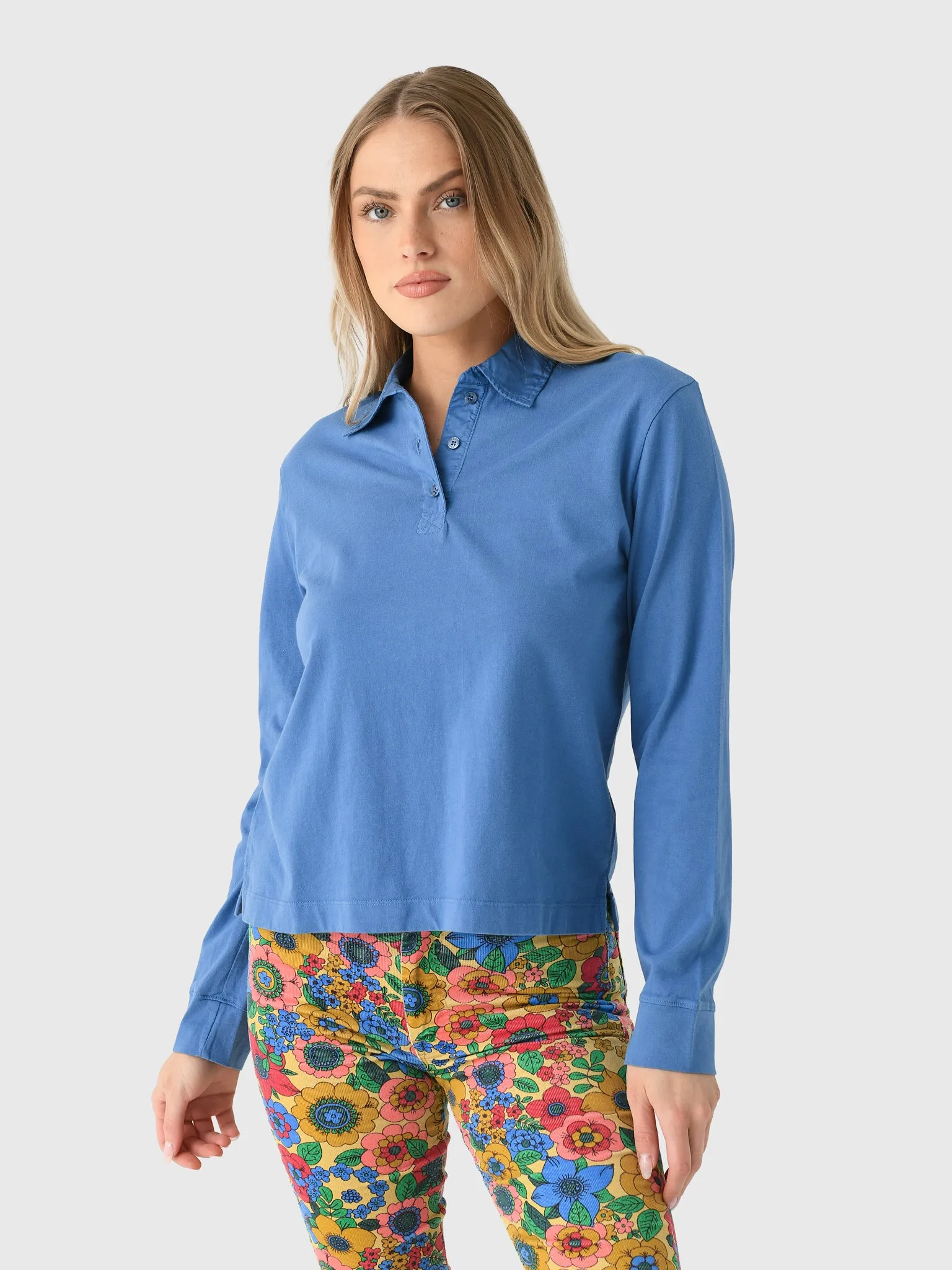 Leset Women's Margo Long Sleeve Polo sold by Saint Bernard