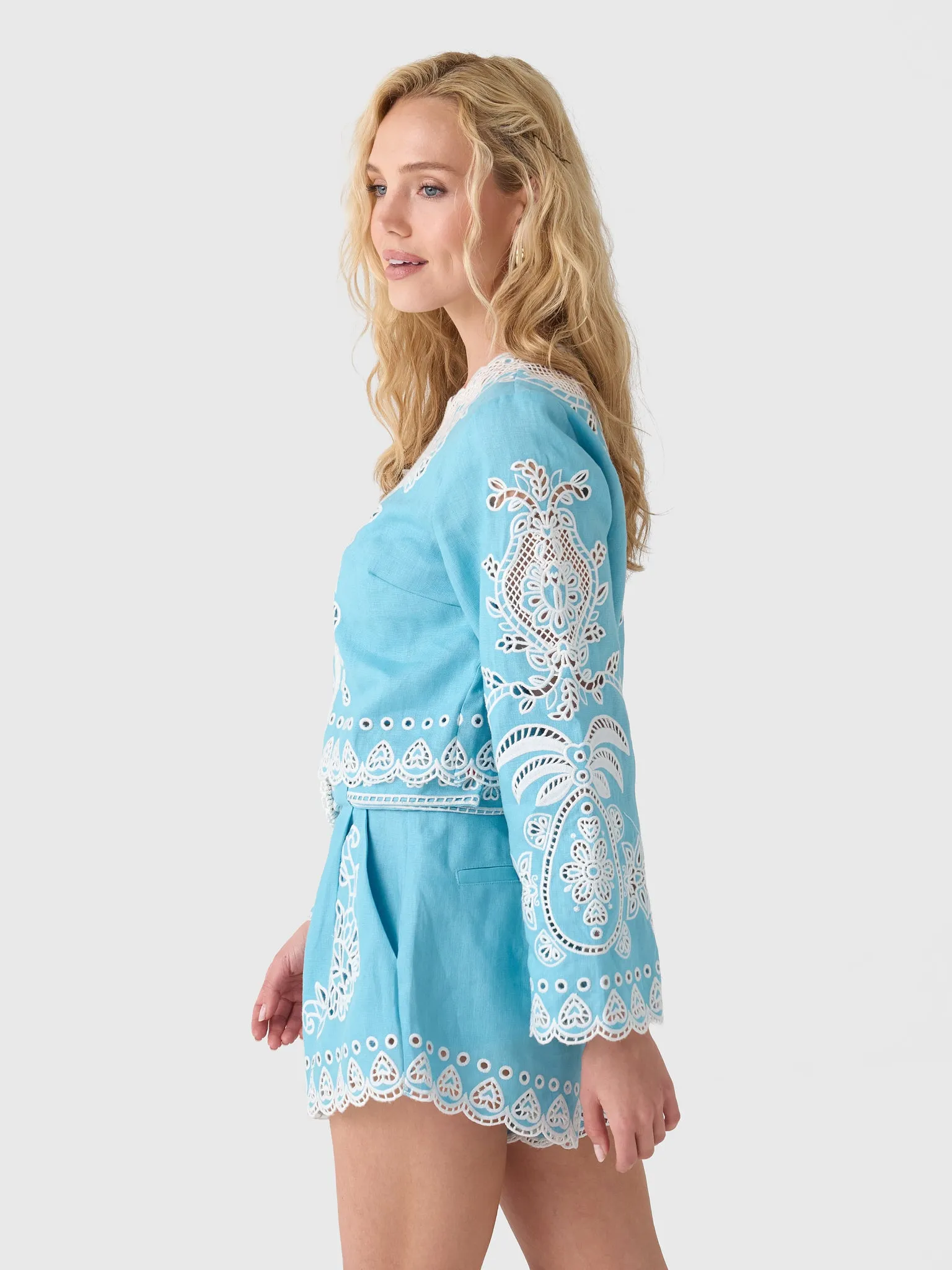 Farm Rio Women's Romantic Richelieu Blouse sold by Saint Bernard product image thumbnail 3