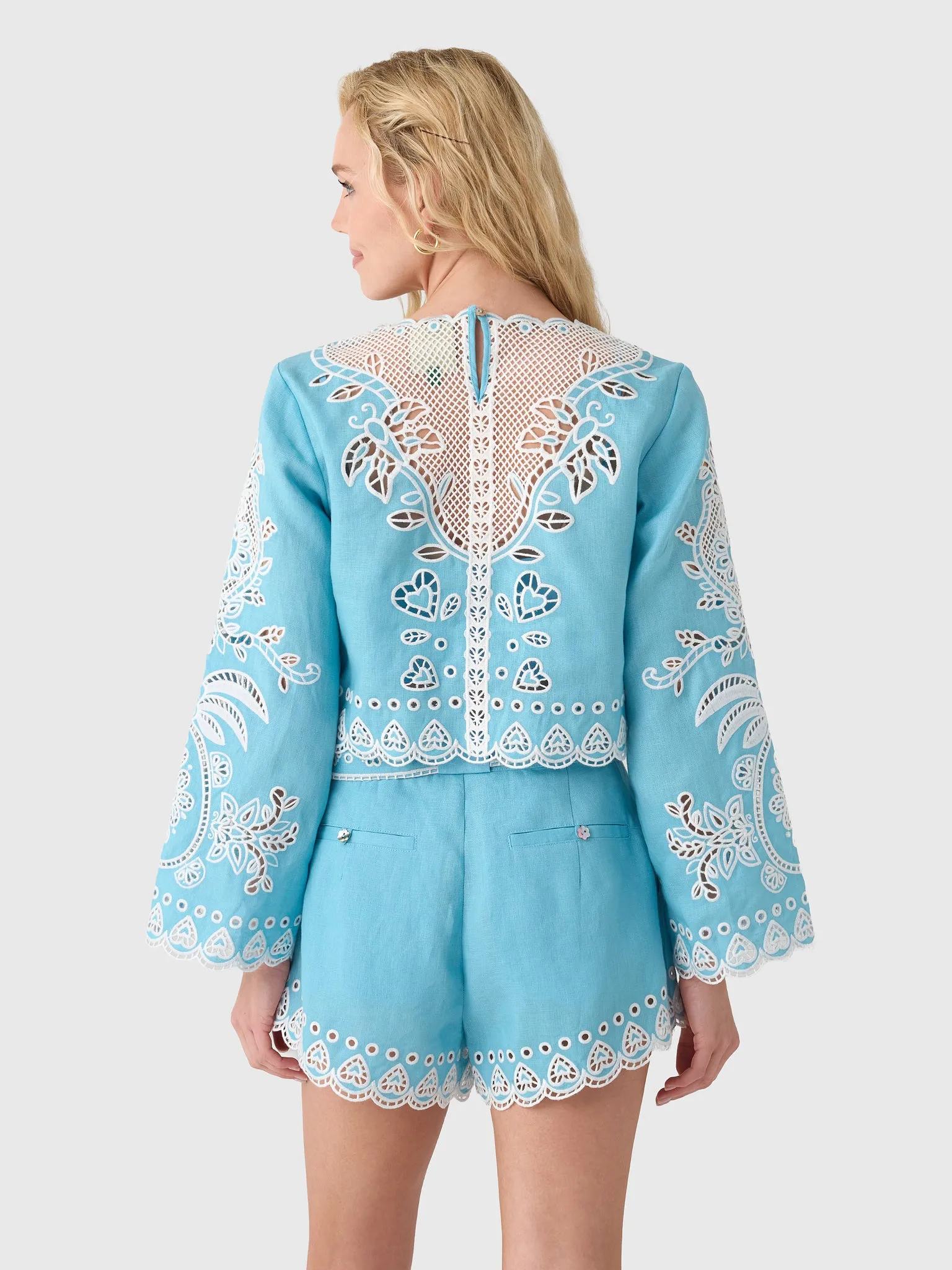 Farm Rio Women's Romantic Richelieu Blouse sold by Saint Bernard product image thumbnail 4