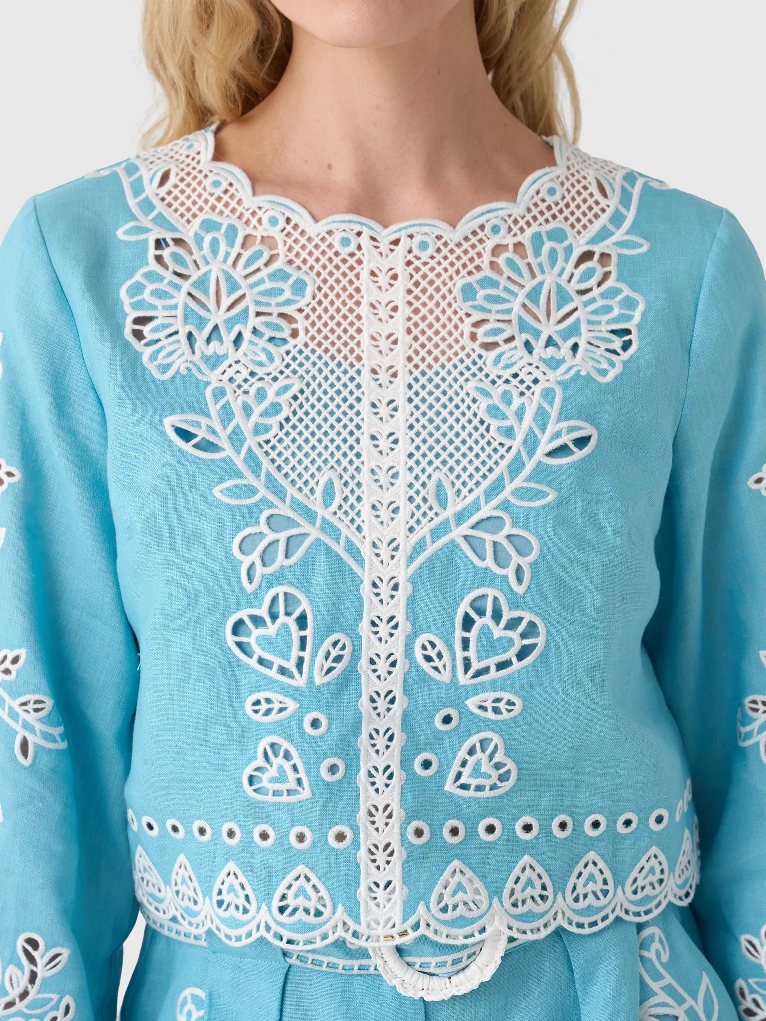 Farm Rio Women's Romantic Richelieu Blouse sold by Saint Bernard product image thumbnail 5