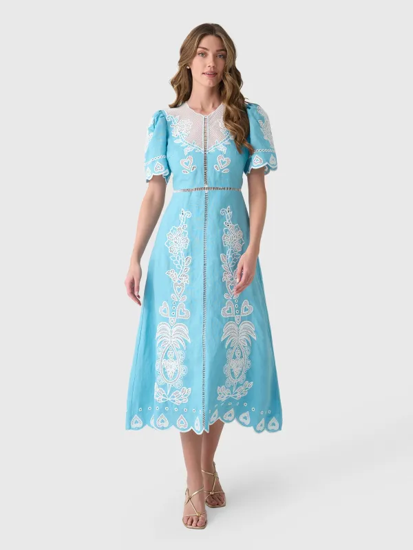 Farm Rio Women's Embroidered Midi Dress sold by Saint Bernard