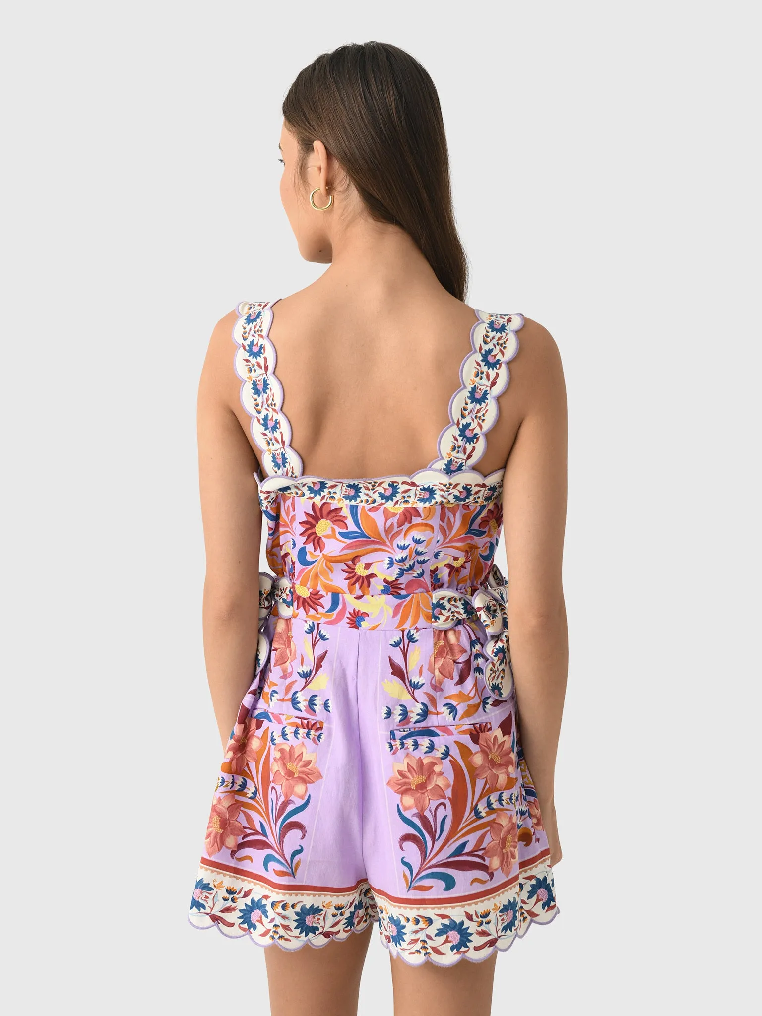 Farm Rio Women's Flower Tiles Romper sold by Saint Bernard product image thumbnail 4