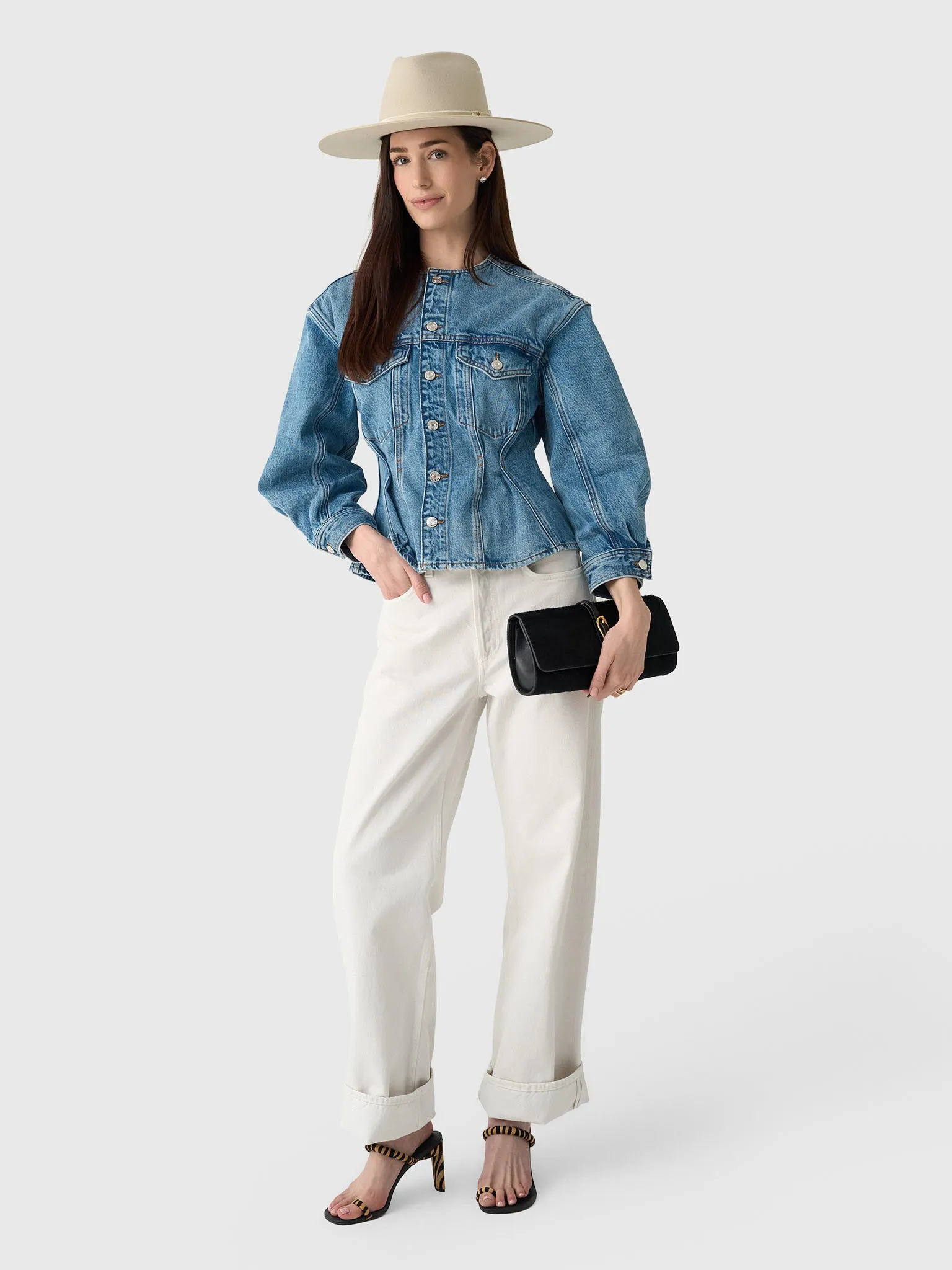 Frame Women's The Nipped Collarless Jacket sold by Saint Bernard product image thumbnail 2