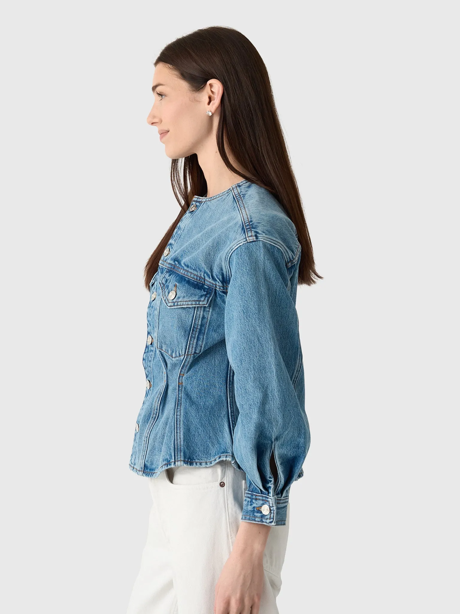 Frame Women's The Nipped Collarless Jacket sold by Saint Bernard product image thumbnail 3