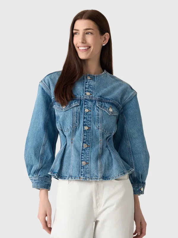Frame Women's The Nipped Collarless Jacket sold by Saint Bernard