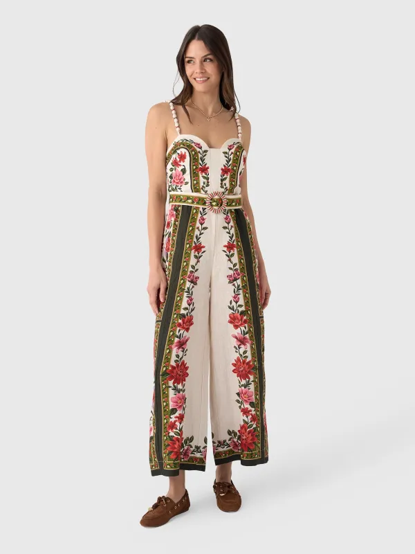 Farm Rio Women's Wonder Rio Sleeveless Wide-Leg Jumpsuit sold by Saint Bernard