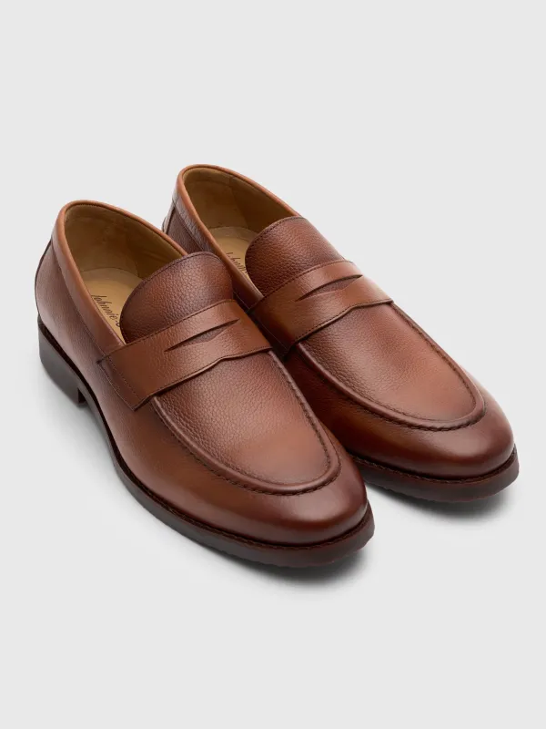 Johnnie-O Men's J-Flex Leather Penny Loafer sold by Saint Bernard
