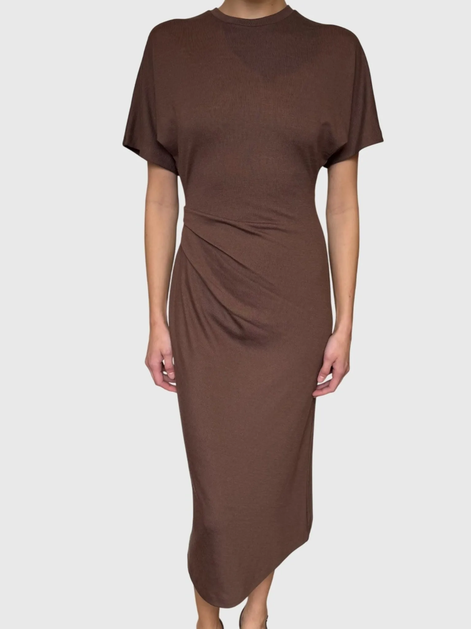 Vince Women's Ruched-Side Matte Jersey Short-Sleeve Dress sold by Saint Bernard