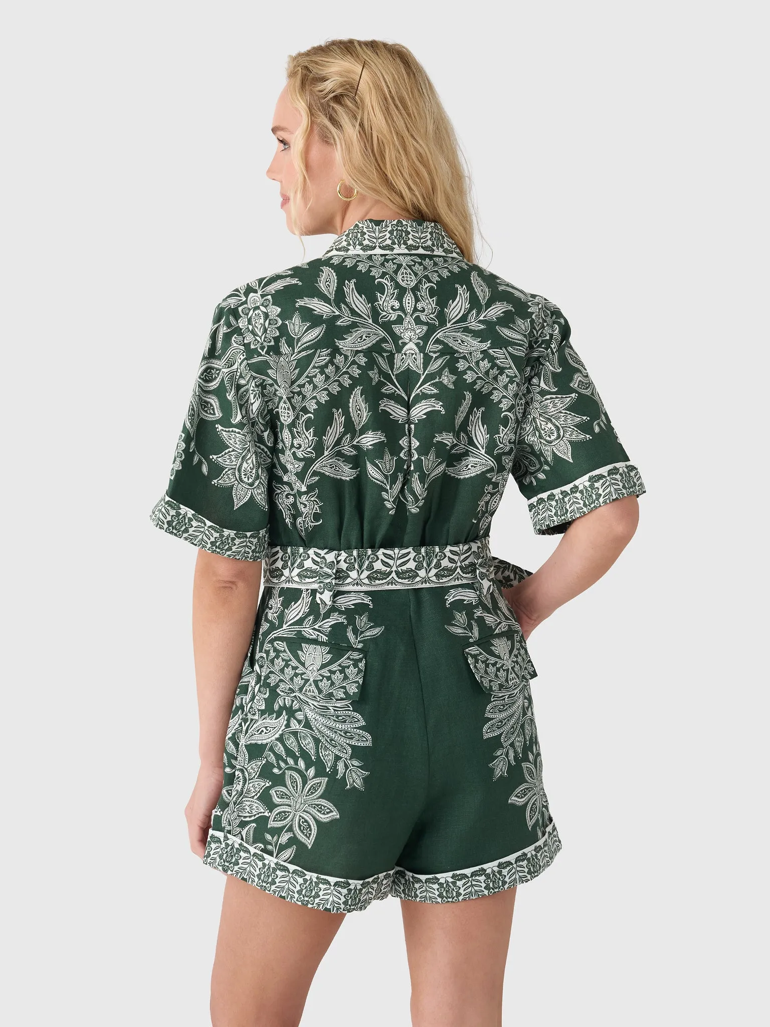 Farm Rio Women's Miranda Belted Romper sold by Saint Bernard product image thumbnail 4