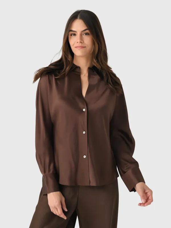 Vince Women's Silk Bias Long-Sleeve Blouse made by Vince