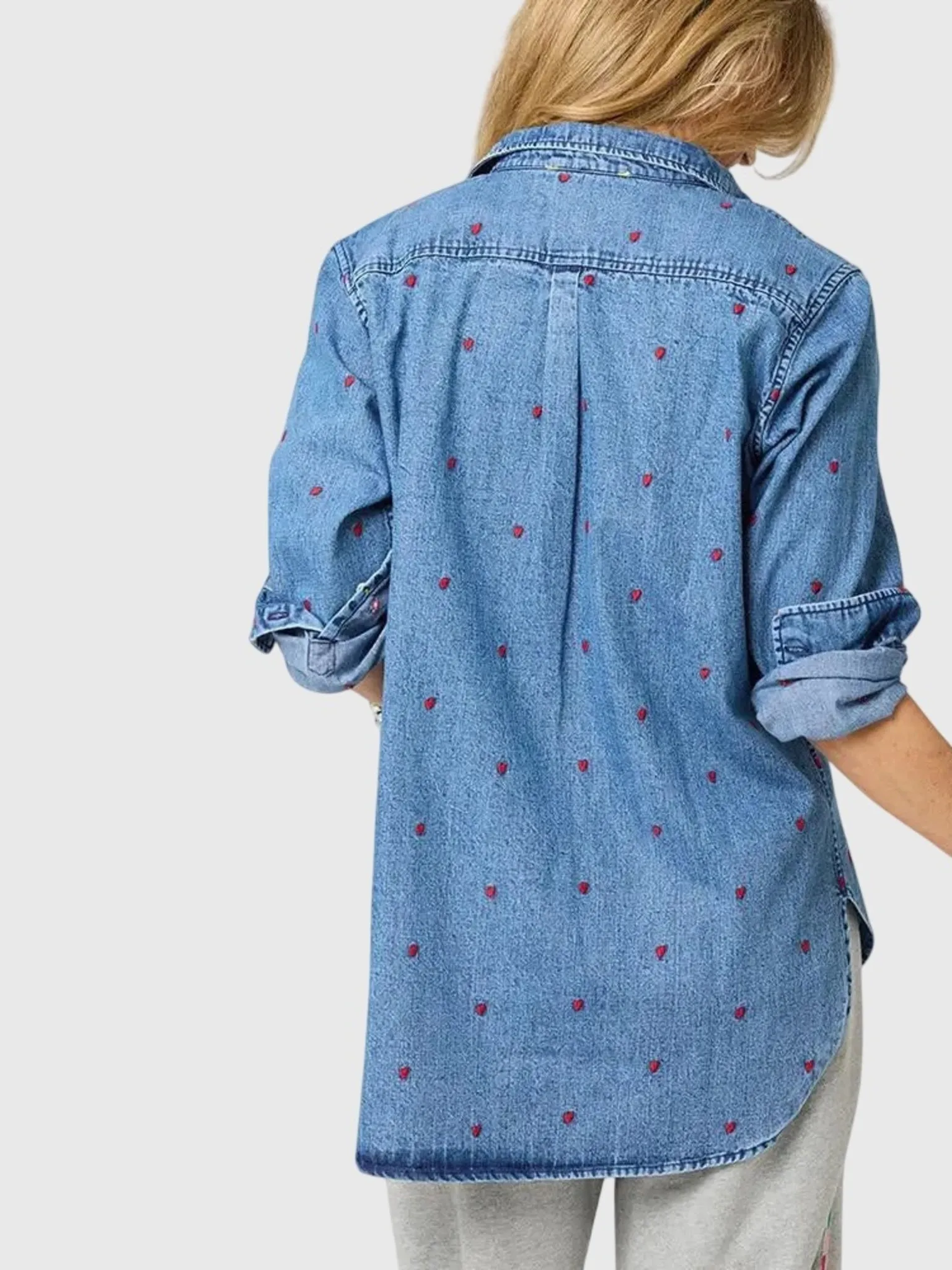 Kerri Rosenthal Women's Mia Tiny Hearts Denim Shirt sold by Saint Bernard product image thumbnail 2