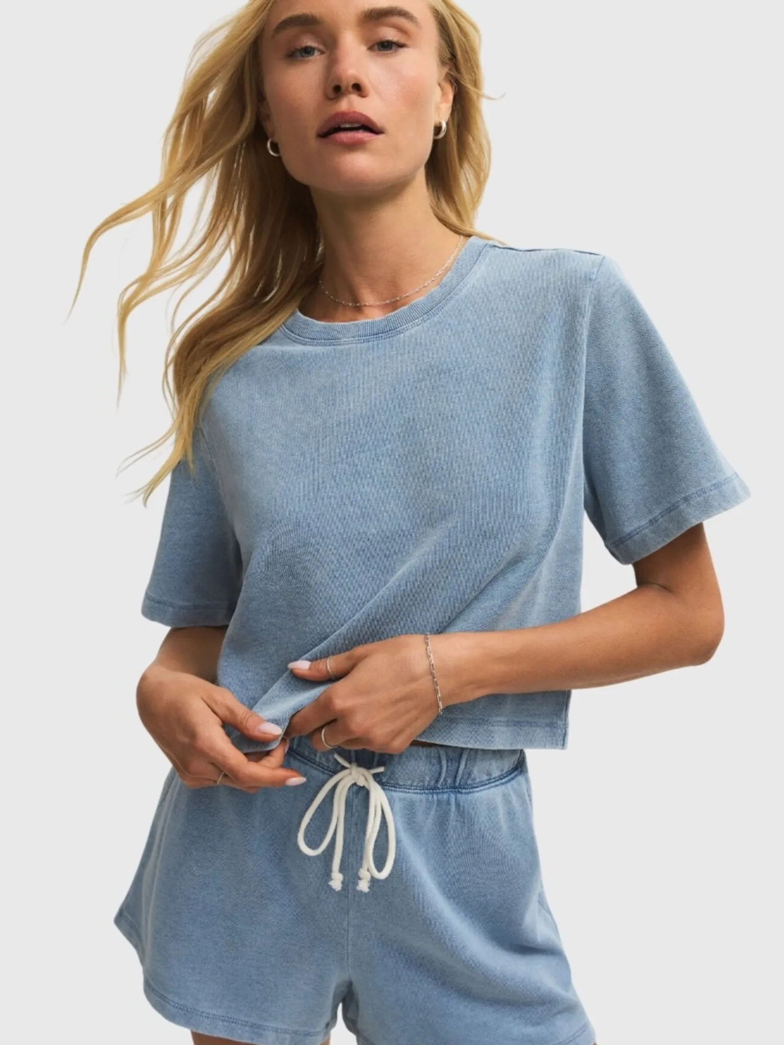 Z Supply Women's Curran Knit Denim Sweatshirt sold by Saint Bernard