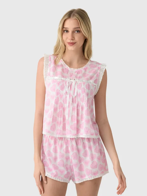 LoveShackFancy Women's Sprouse Heart Pajama Set made by LoveShackFancy