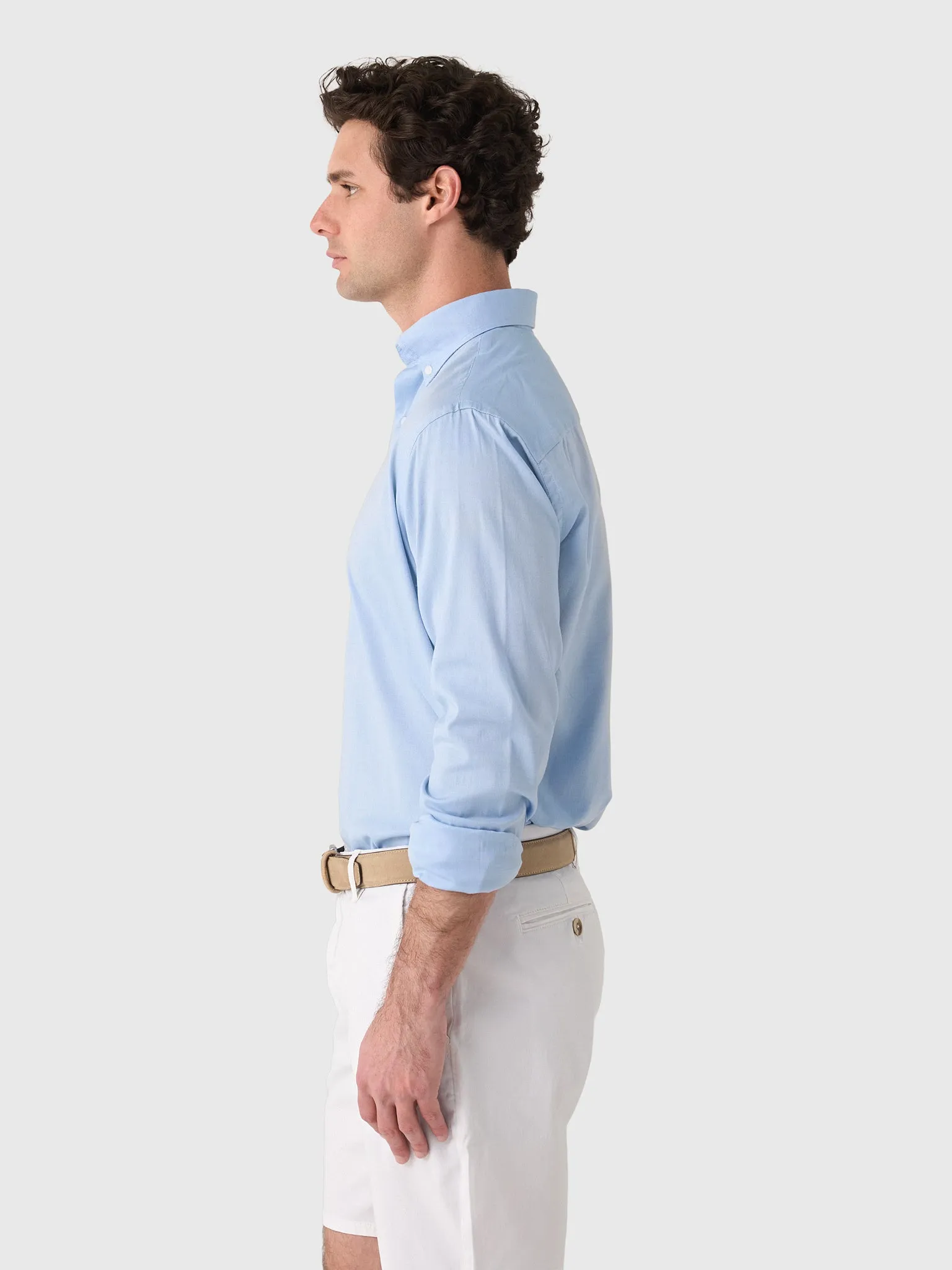 Peter Millar Crown Men's Campbell Perfect Pinpoint Cotton-Stretch Sport Shirt sold by Saint Bernard product image thumbnail 3