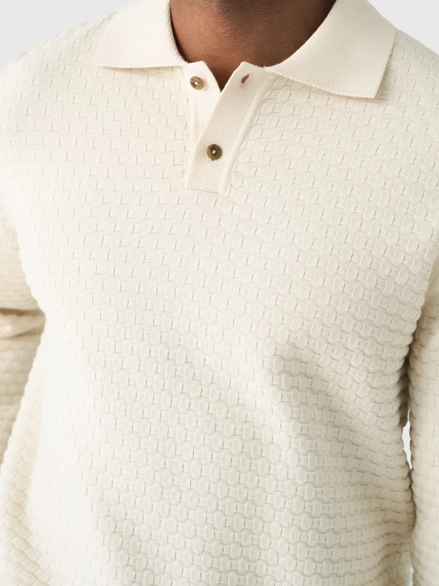 Les Deux Men's Billy Weave Knitted Long-Sleeve Polo sold by Saint Bernard product image thumbnail 5