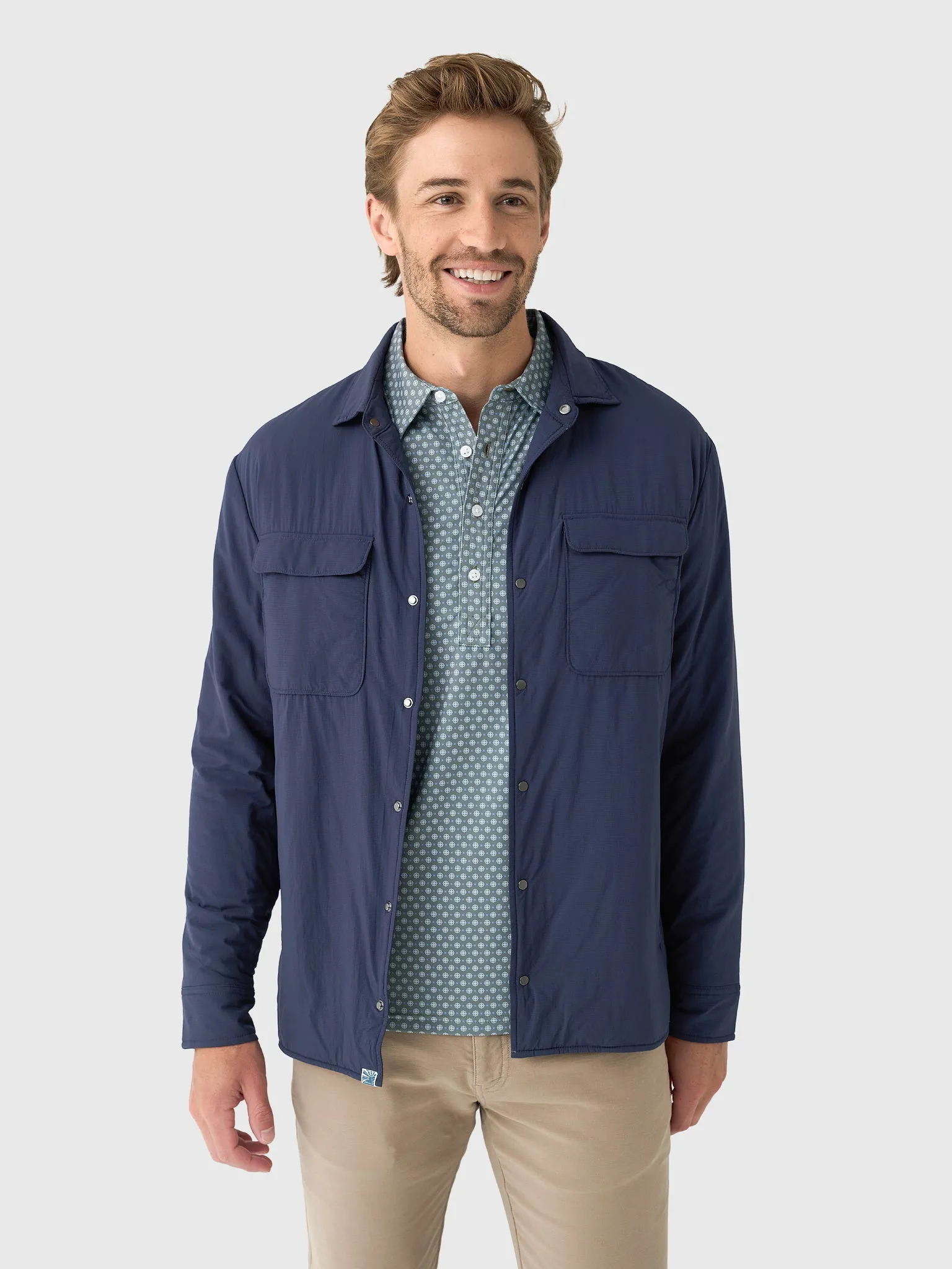 Johnnie-O Men's Denzel Featherweight Shacket sold by Saint Bernard