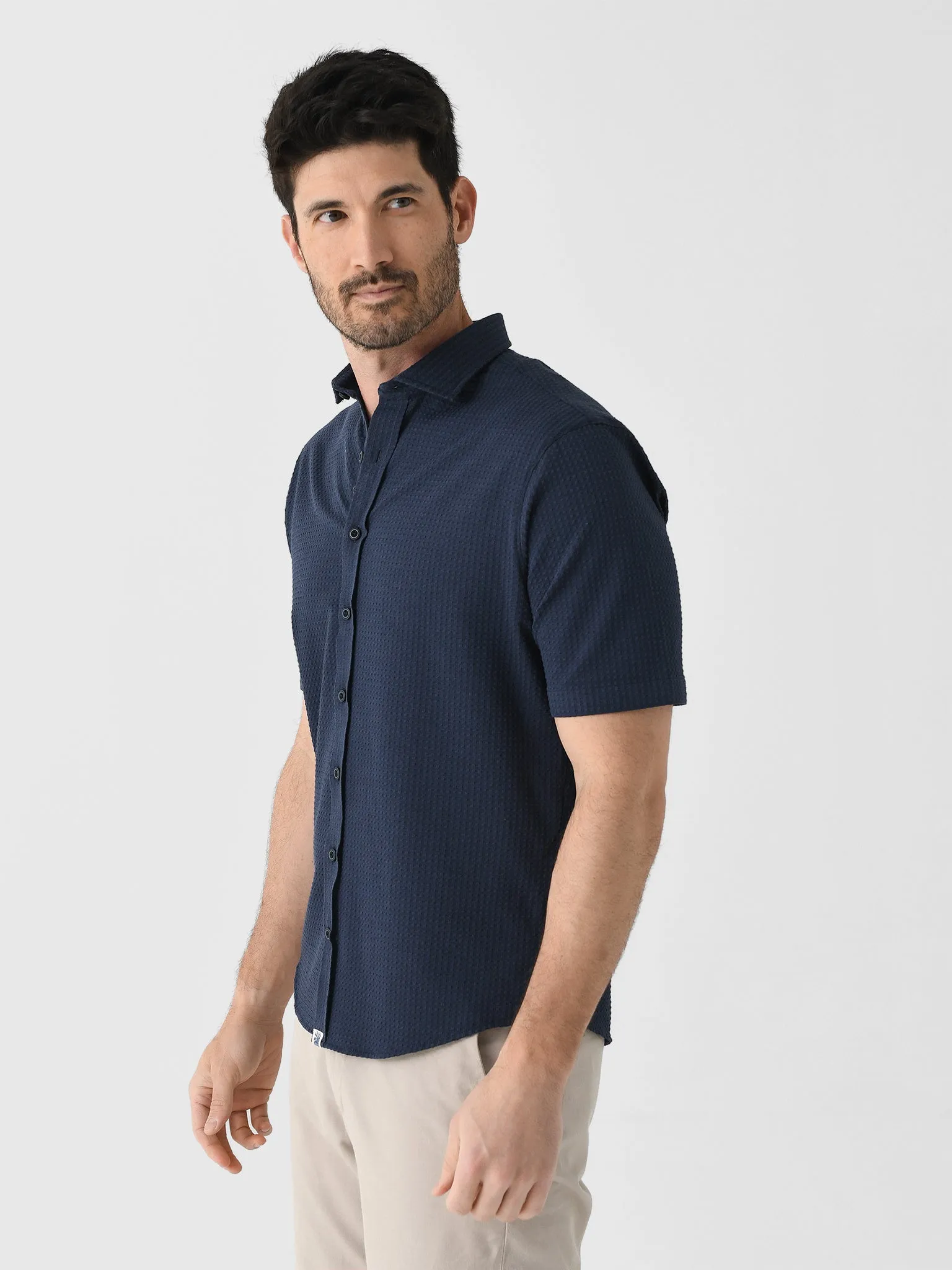 Johnnie-O Men's Surfsucker Hangin' Out Knit Button-Down Shirt sold by Saint Bernard product image thumbnail 3