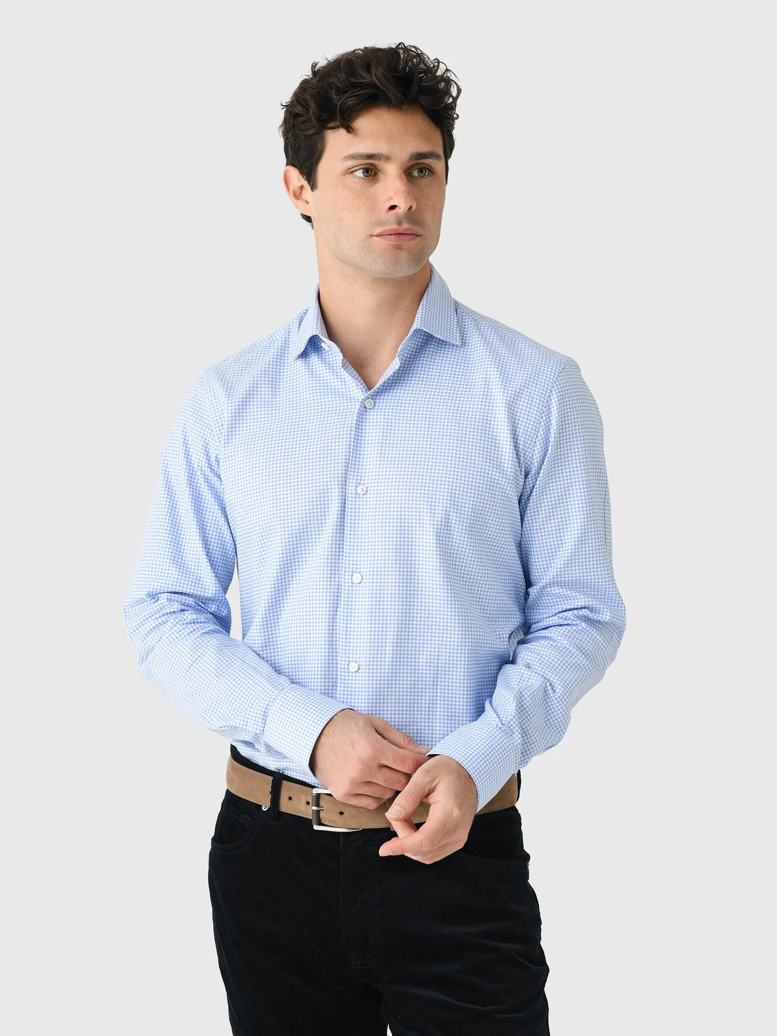 Maria Santangelo Men's Gingham Woven Shirt sold by Saint Bernard product image thumbnail 5