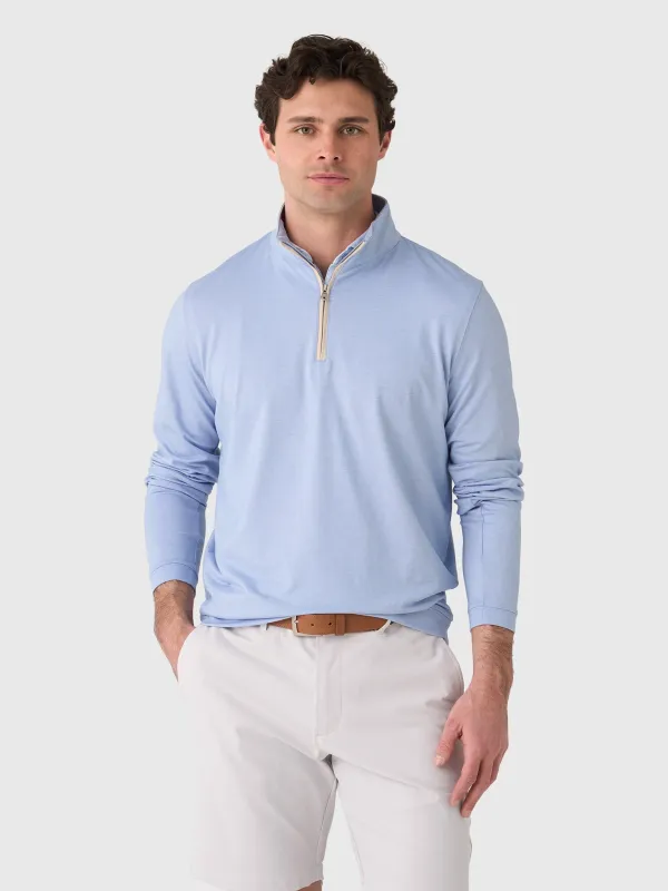 Peter Millar Crown Crafted Men's Albatross Cotton-Blend Piqué Quarter-Zip sold by Saint Bernard