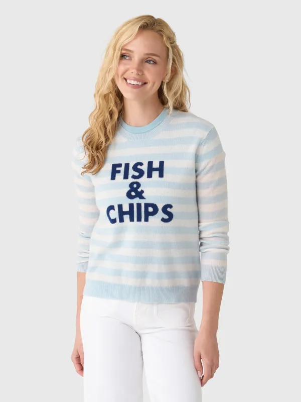 Jumper 1234 Women's Fish & Chips Crew Sweater made by Jumper 1234