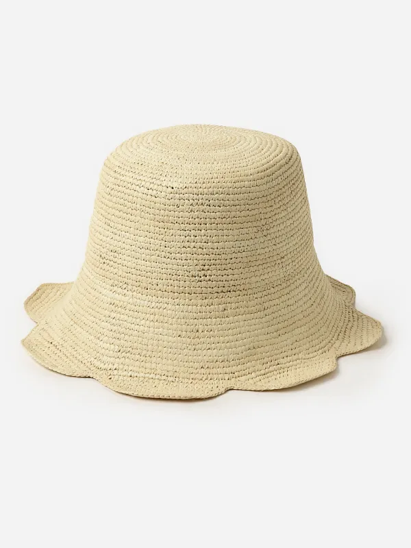 Freya Women's Scallop Crochet Bucket Hat made by Freya