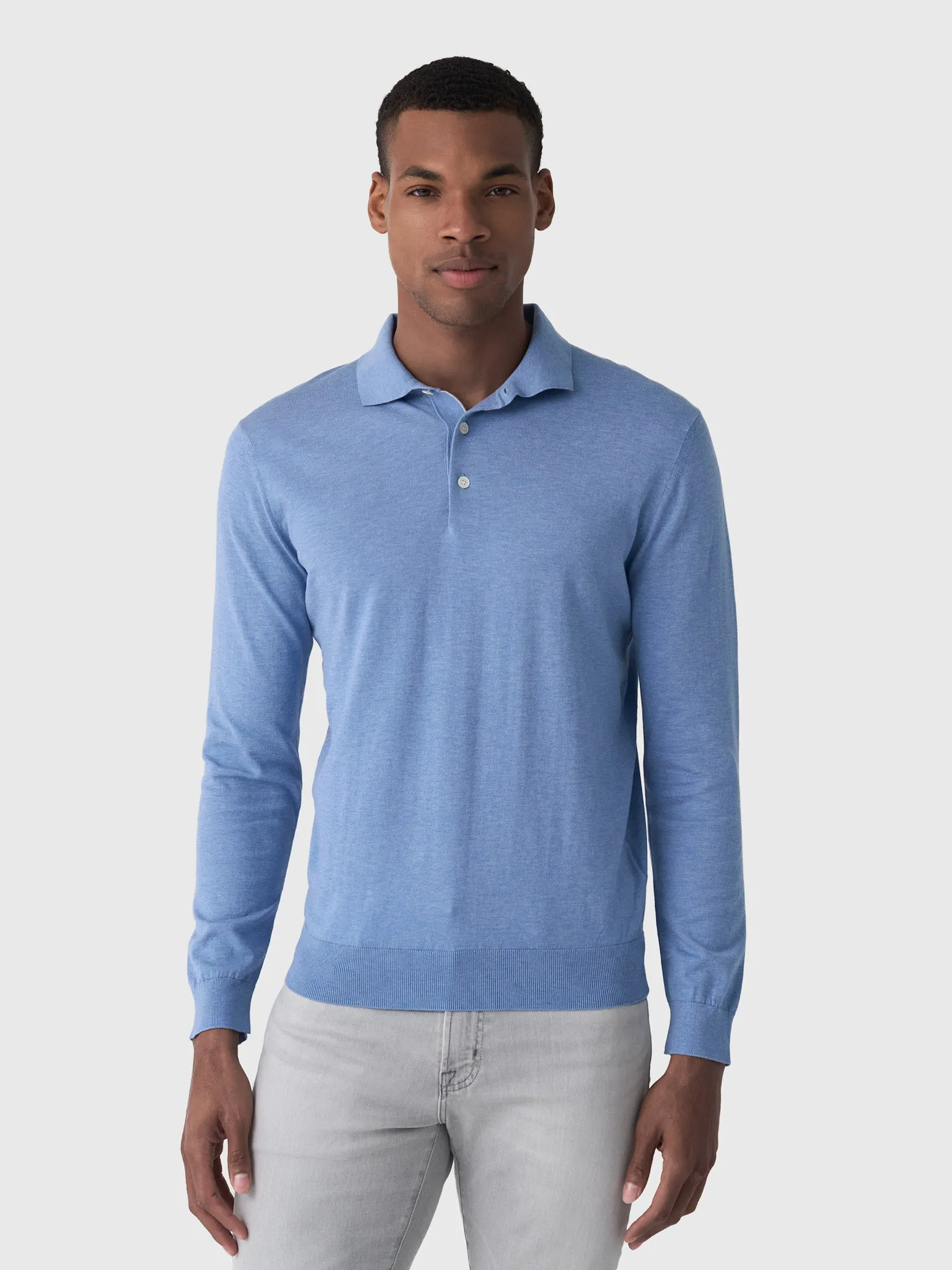 Peter Millar Crown Crafted Men's Mariner Sea Island Cotton Sweater Polo sold by Saint Bernard