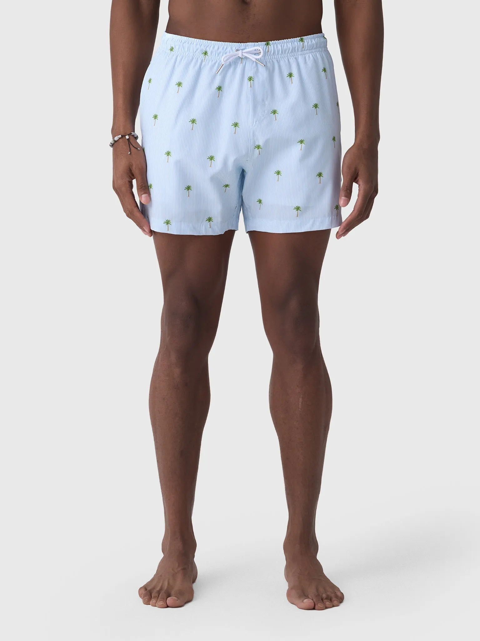 Bermies Men's Palm Stripes Swim Trunk sold by Saint Bernard